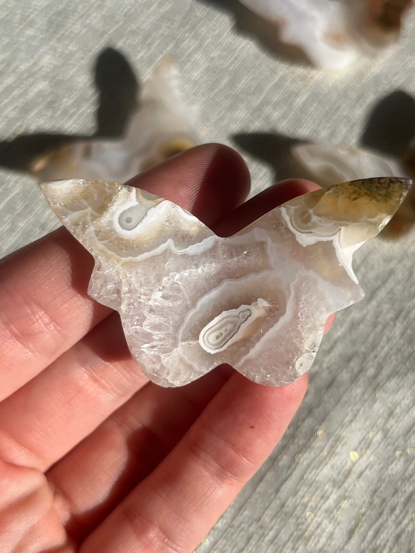 Nebula Agate 3D Butterfly Carvings Lot B (4 pieces)