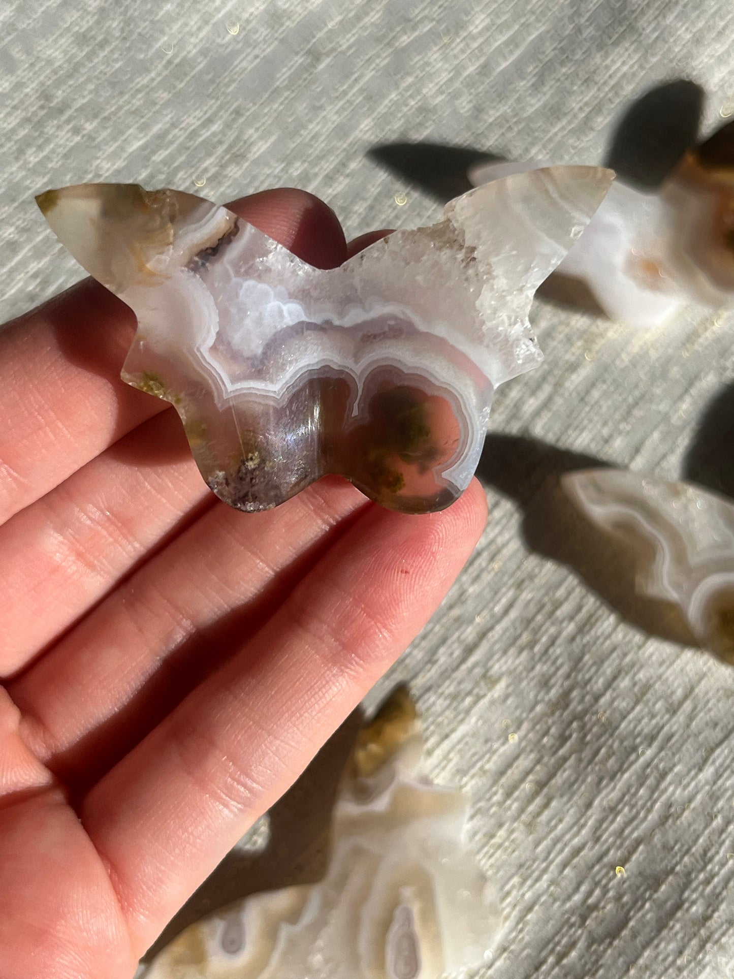 Nebula Agate 3D Butterfly Carvings Lot B (4 pieces)