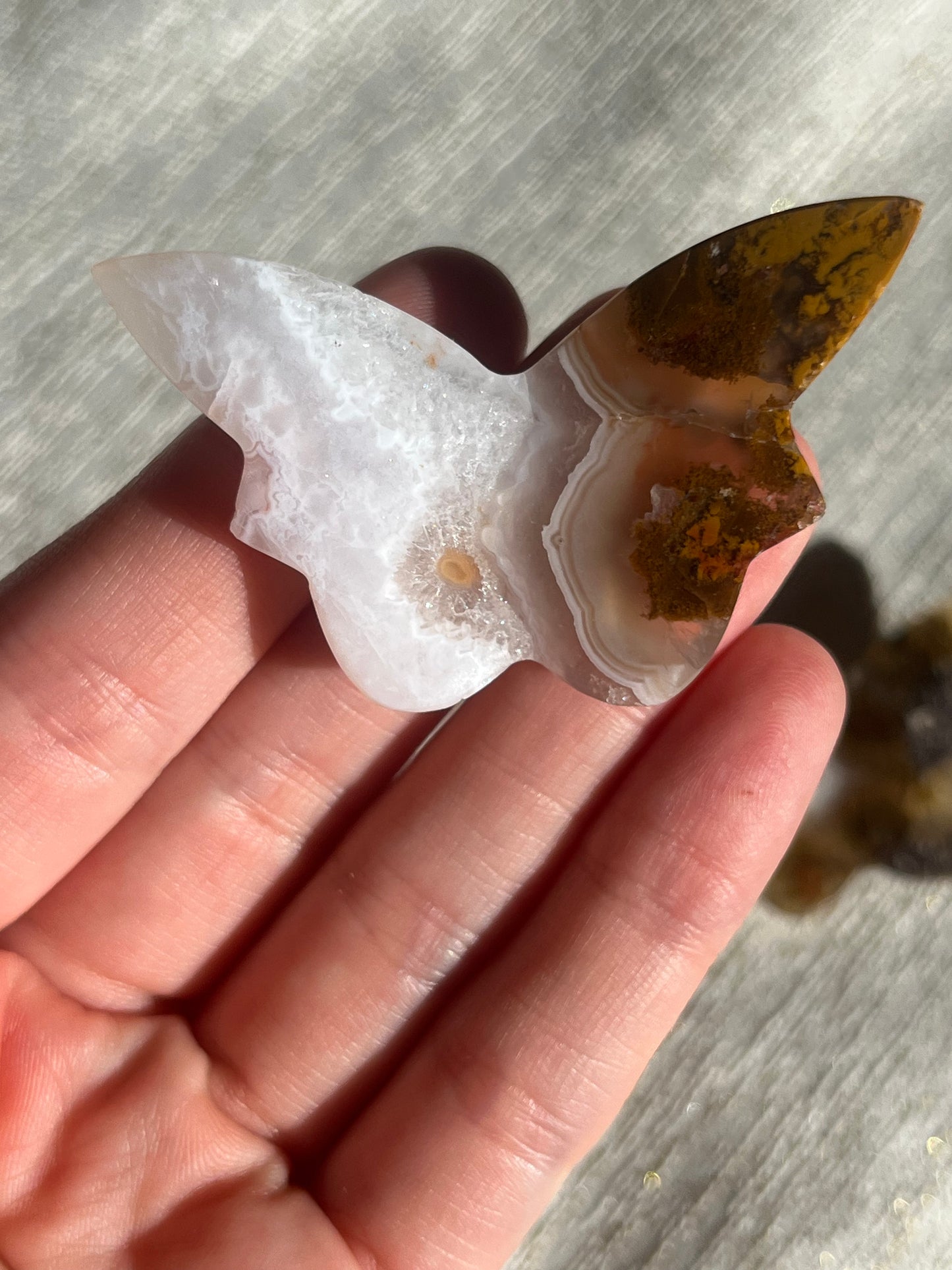 Nebula Agate 3D Butterfly Carvings Lot B (4 pieces)