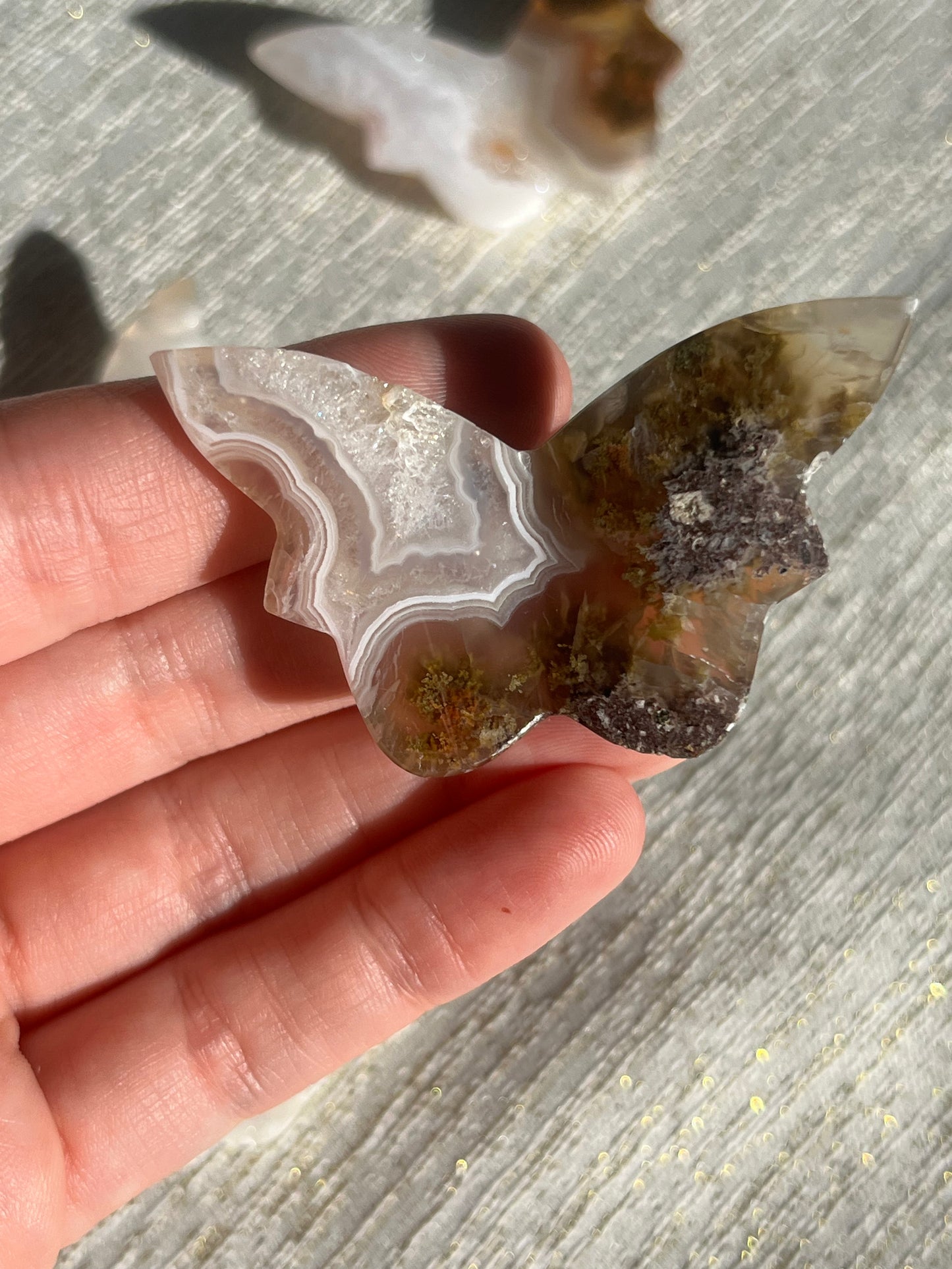 Nebula Agate 3D Butterfly Carvings Lot B (4 pieces)