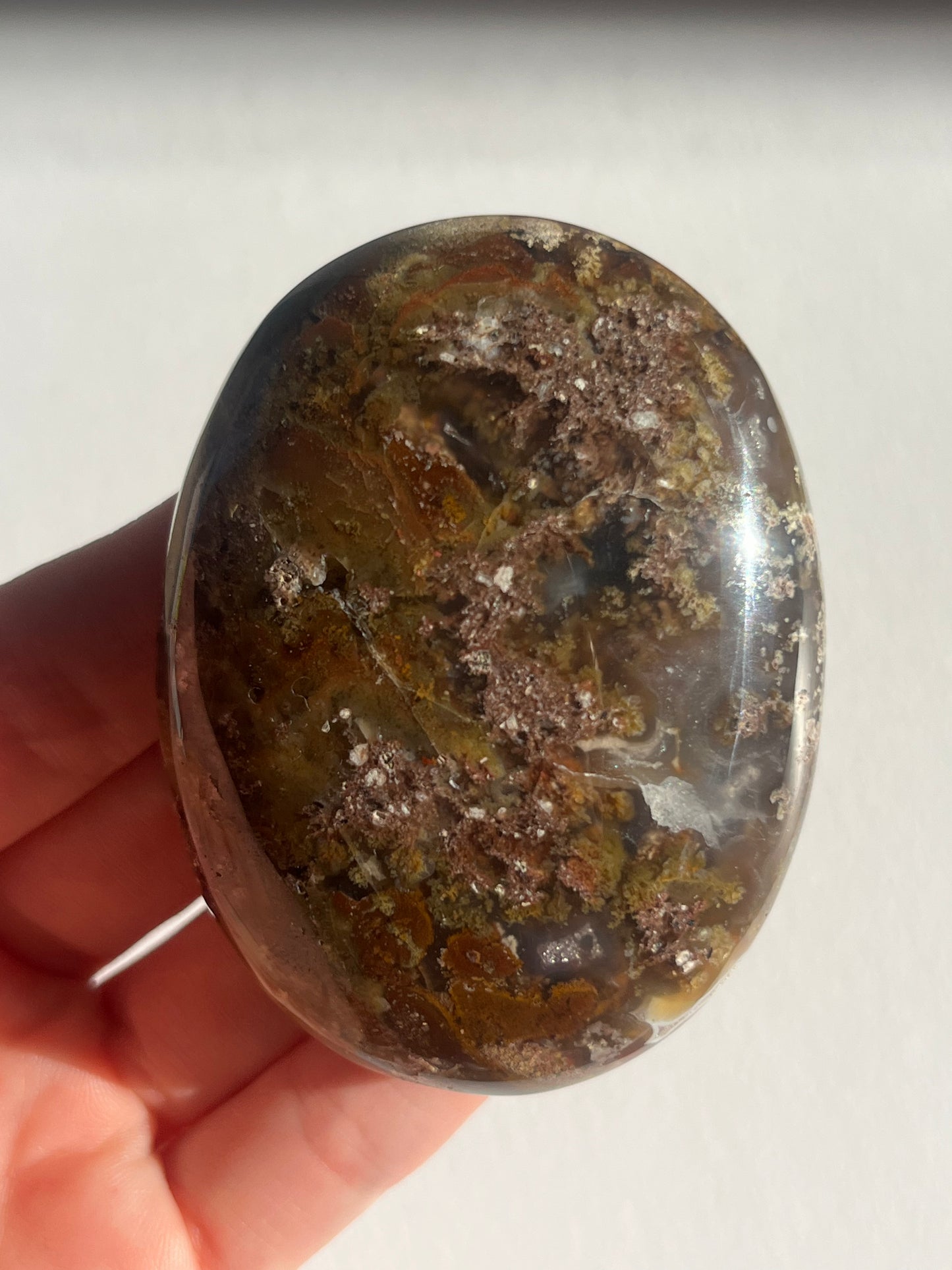 Nebula Agate Large Puffy Oval Palmstones Lot B (3 pieces)