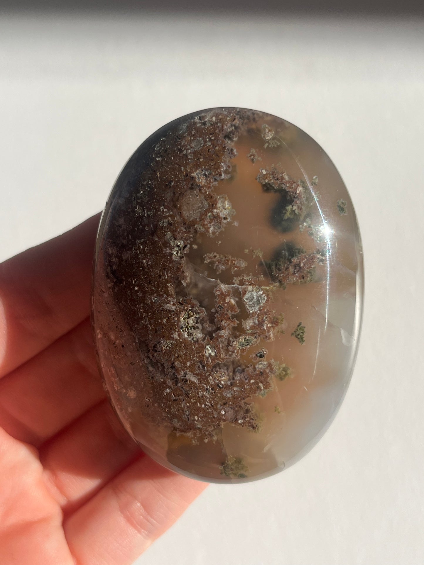 Nebula Agate Large Puffy Oval Palmstones Lot B (3 pieces)