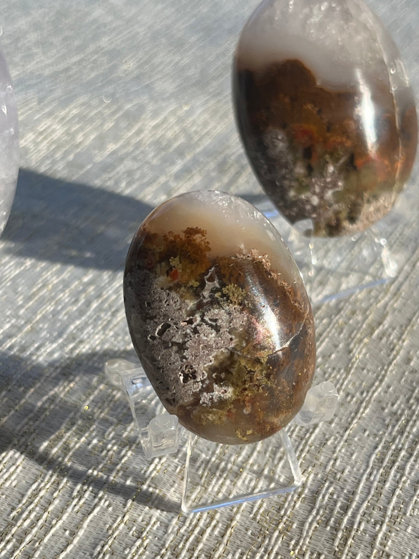 Nebula Agate Palmstones Lot A (3 pieces)