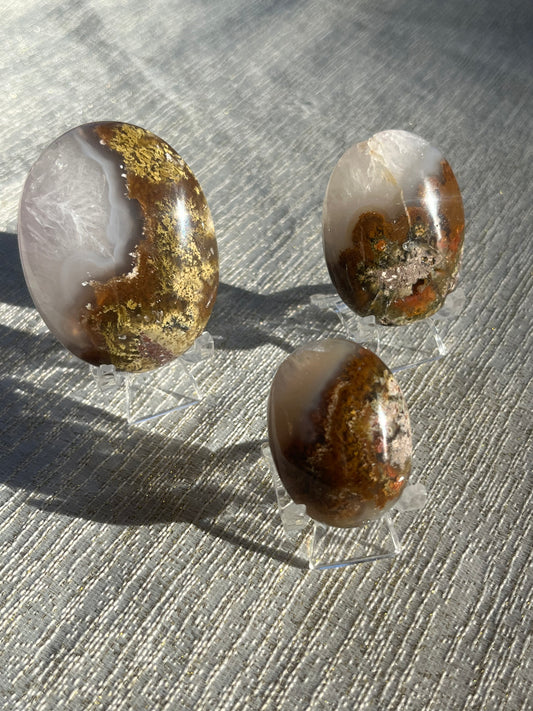 Nebula Agate Palmstones Lot A (3 pieces)