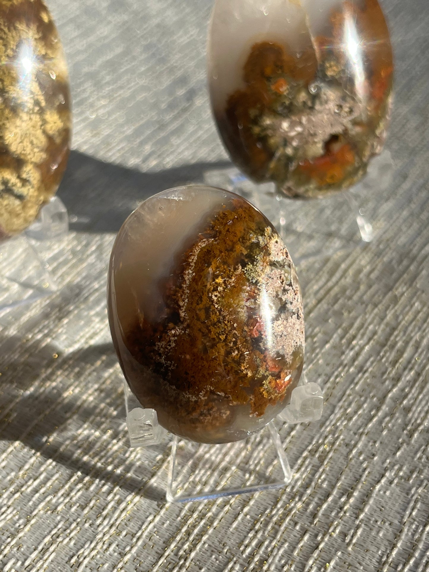 Nebula Agate Palmstones Lot A (3 pieces)