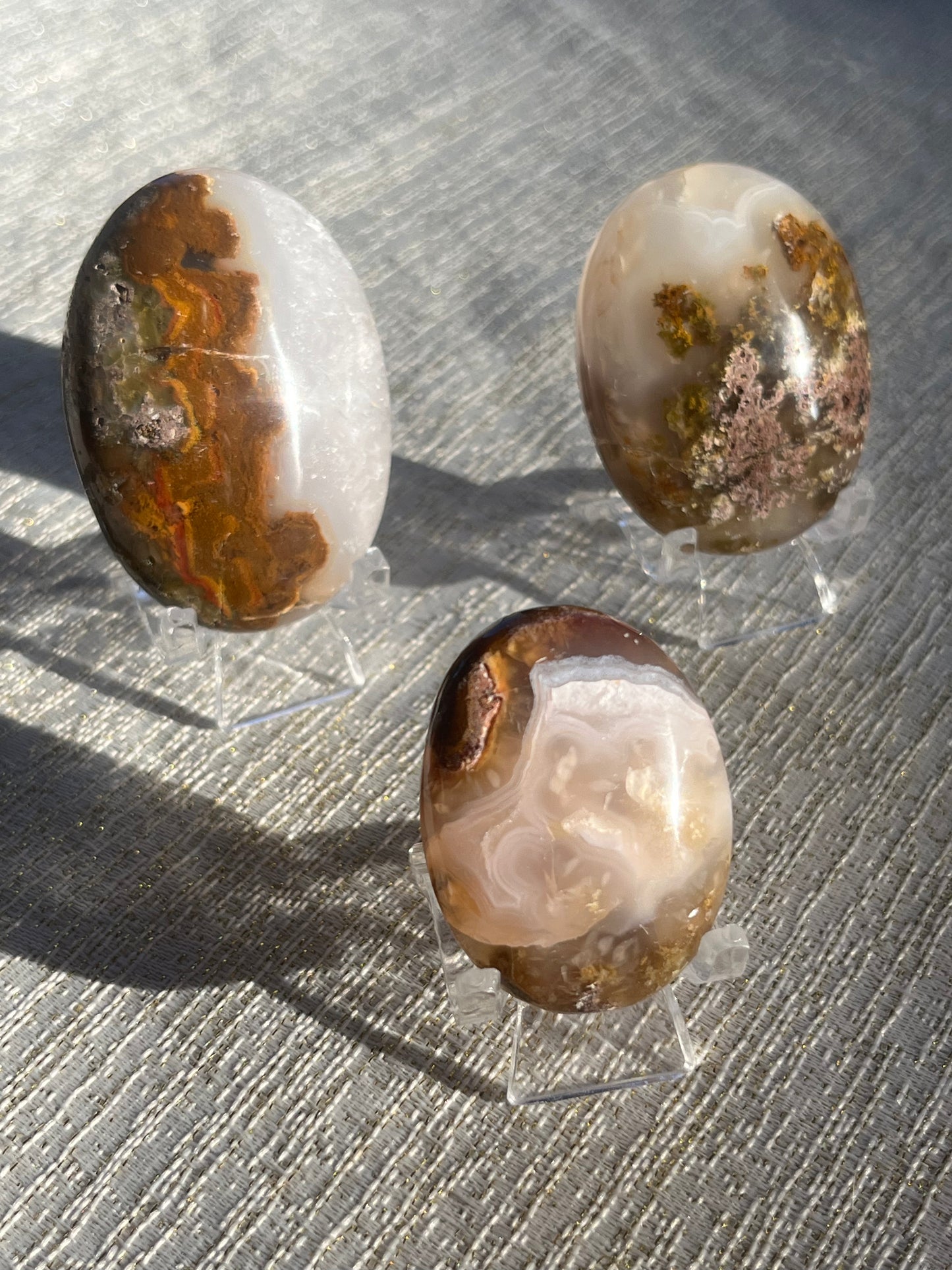 Nebula Agate Palmstones Lot B (3 pieces)