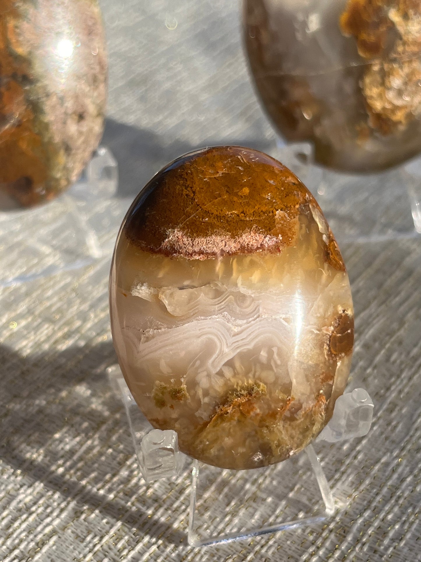 Nebula Agate Palmstones Lot B (3 pieces)