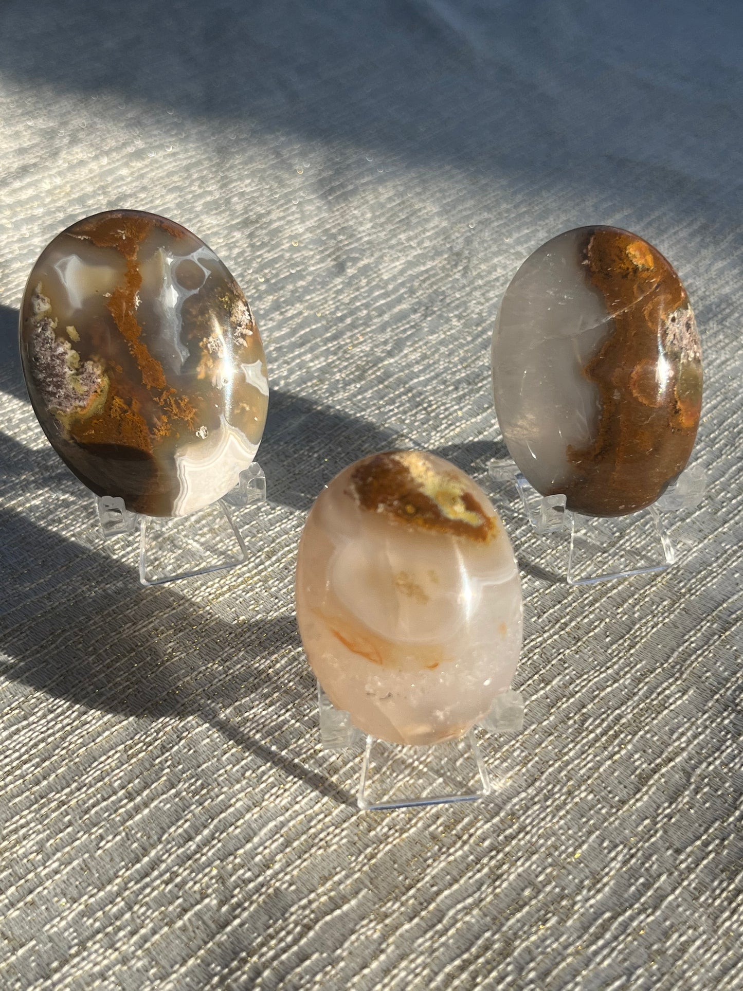 Nebula Agate Palmstones Lot C (3 pieces)