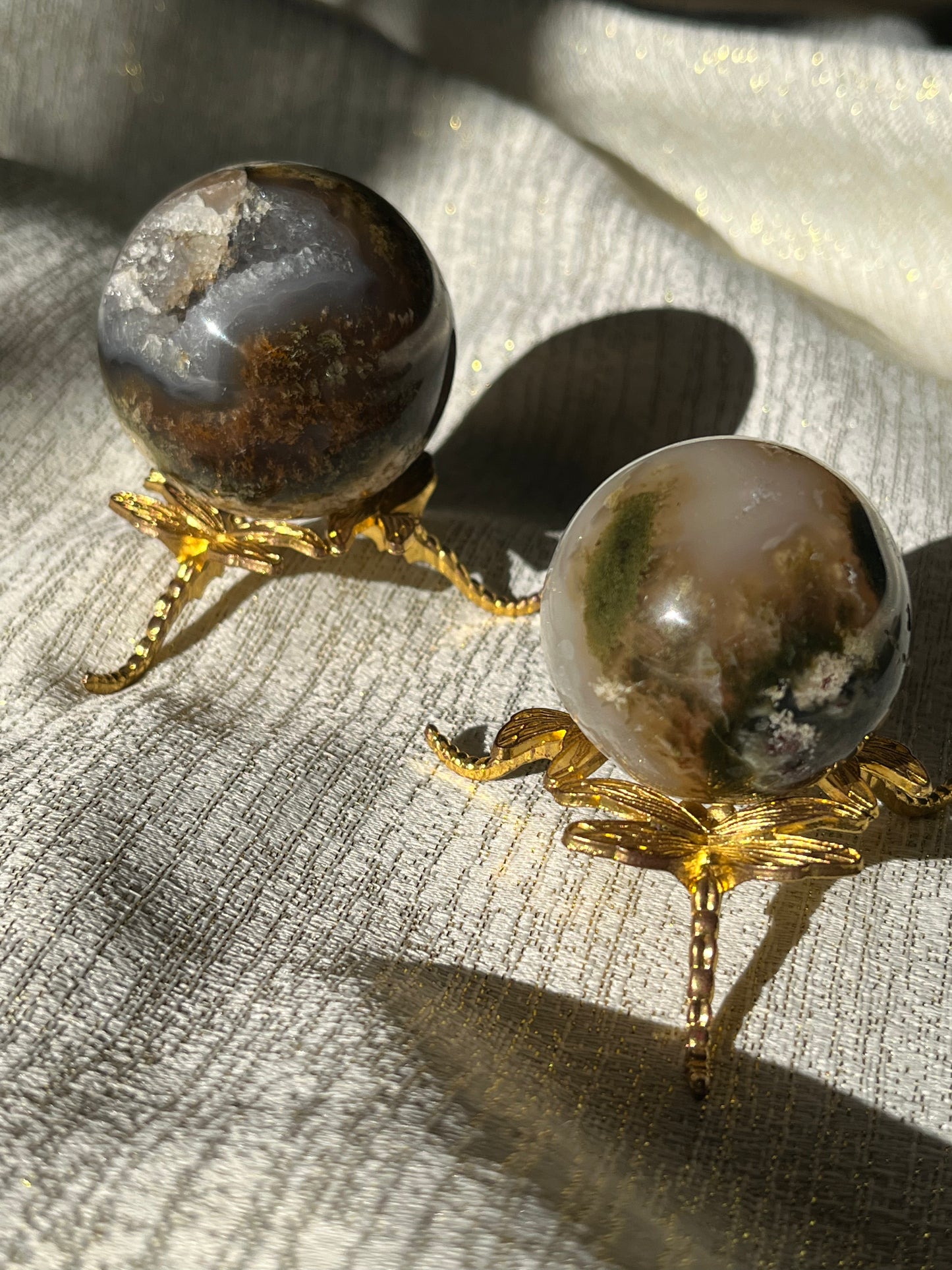 Nebula Agate Spheres Lot A (2 pieces)