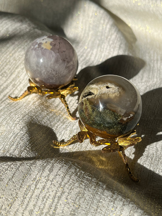 Nebula Agate Spheres Lot B (2 pieces)