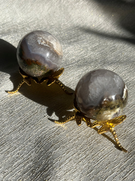 Nebula Agate Spheres Lot C (2 pieces)