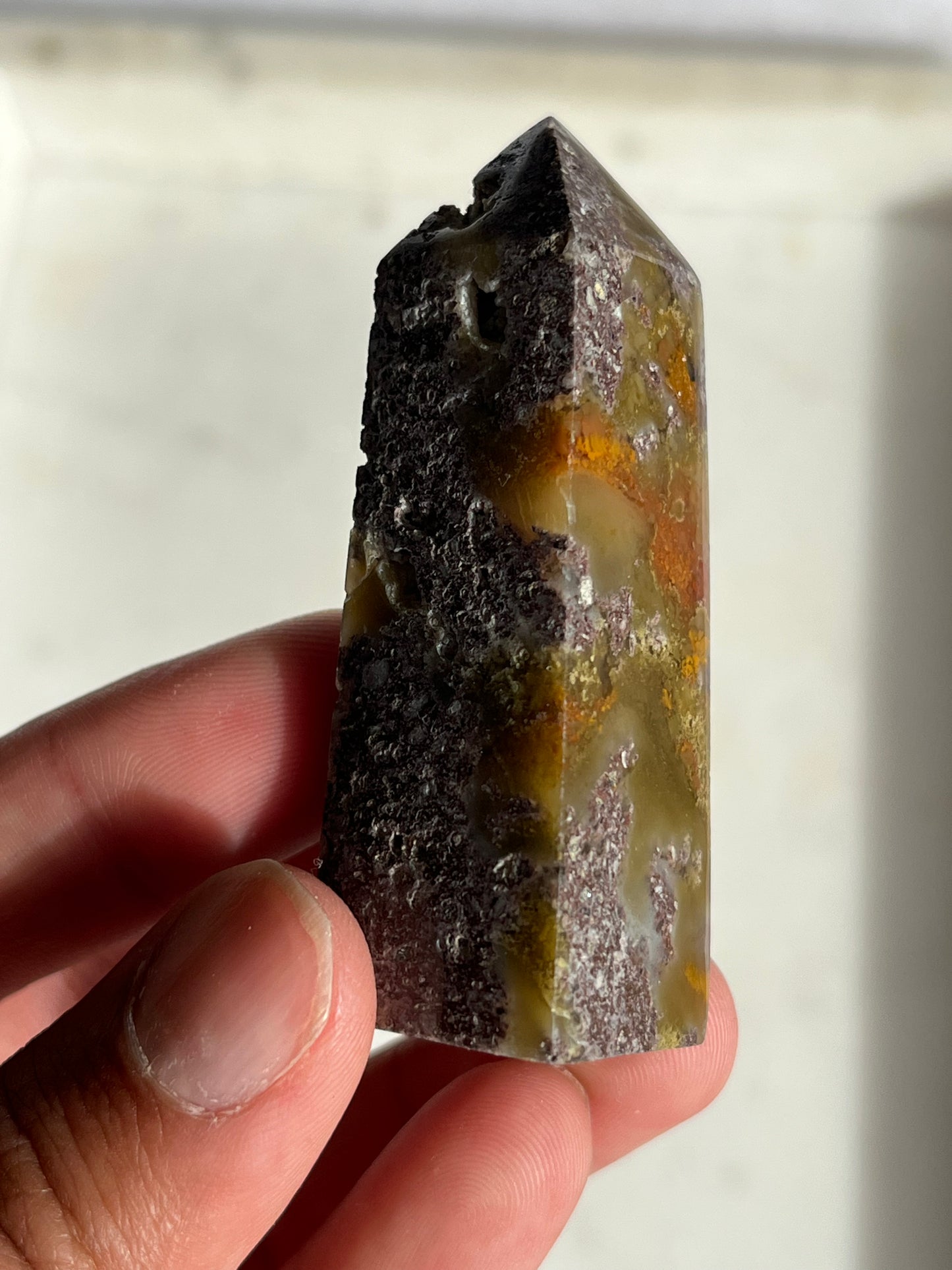 Nebula Agate, Scenic Moss and Chalcedony Tower