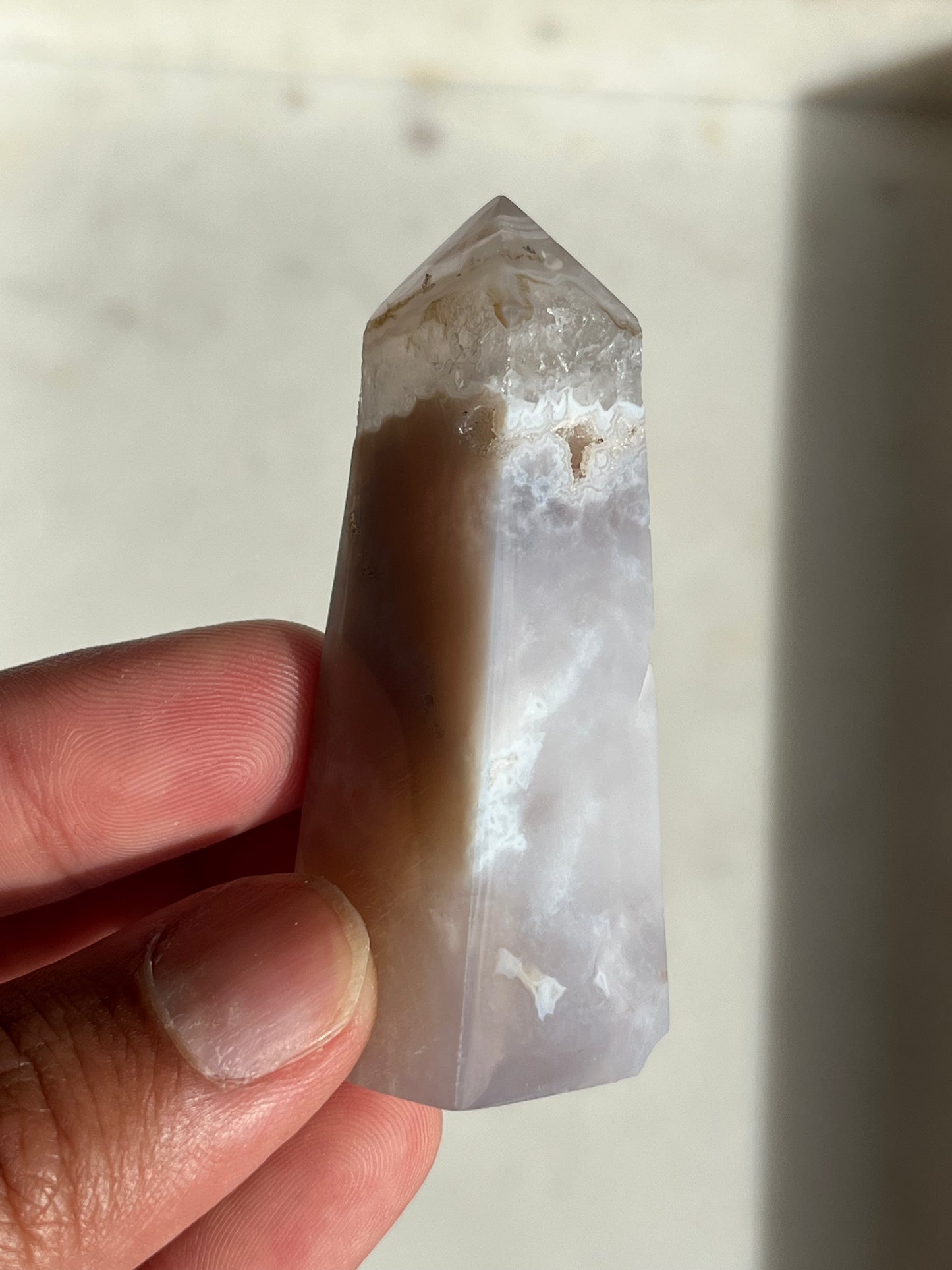 Nebula Agate, Scenic Moss and Chalcedony Tower