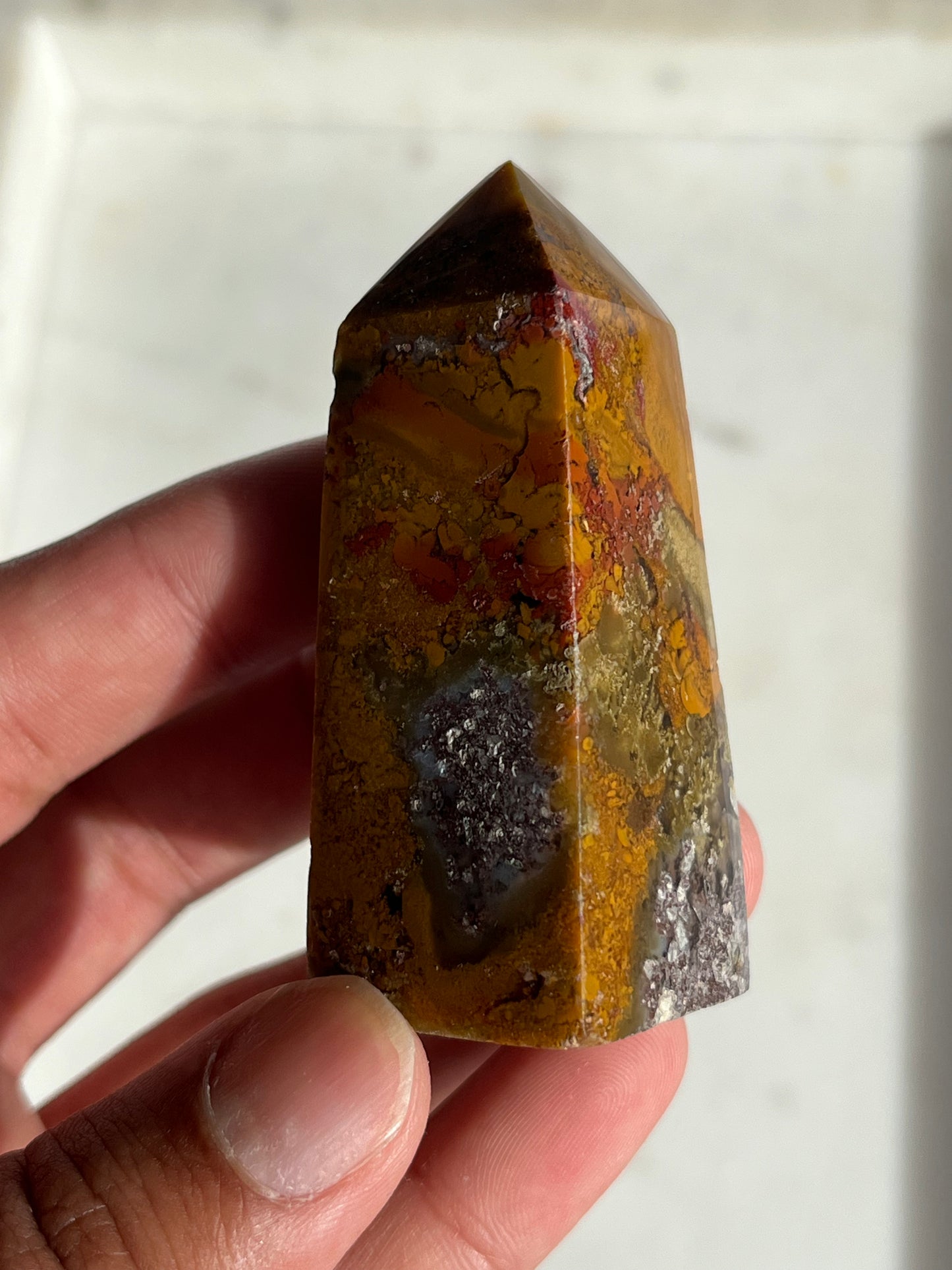 Nebula Agate, Scenic Moss and Chalcedony Tower