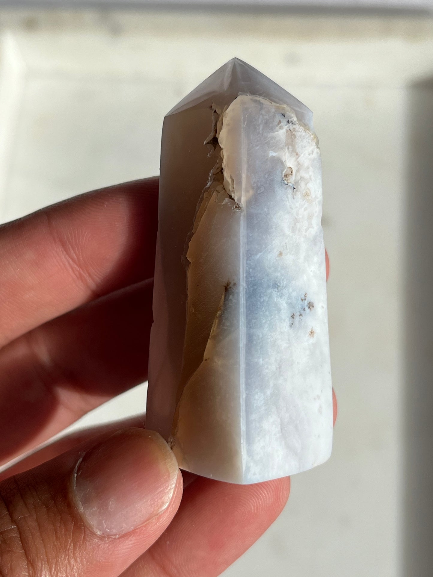 Nebula Agate, Scenic Moss and Chalcedony Tower