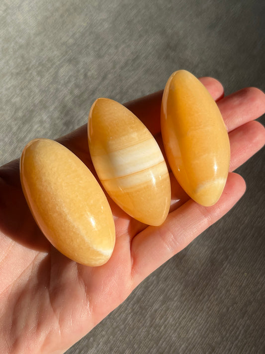 Orange Banded Calcite Shiva Lot C (3 pieces)
