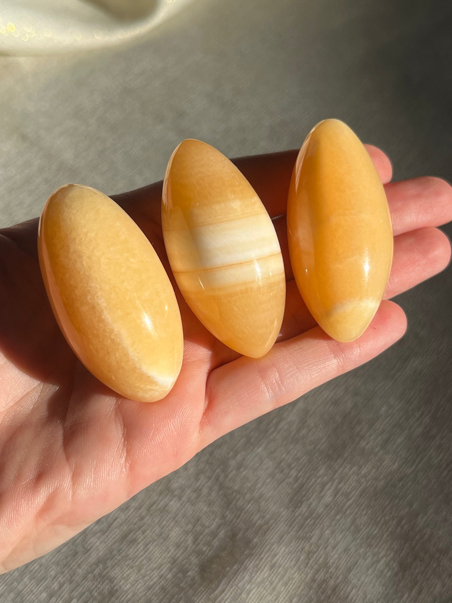Orange Banded Calcite Shiva Lot C (3 pieces)