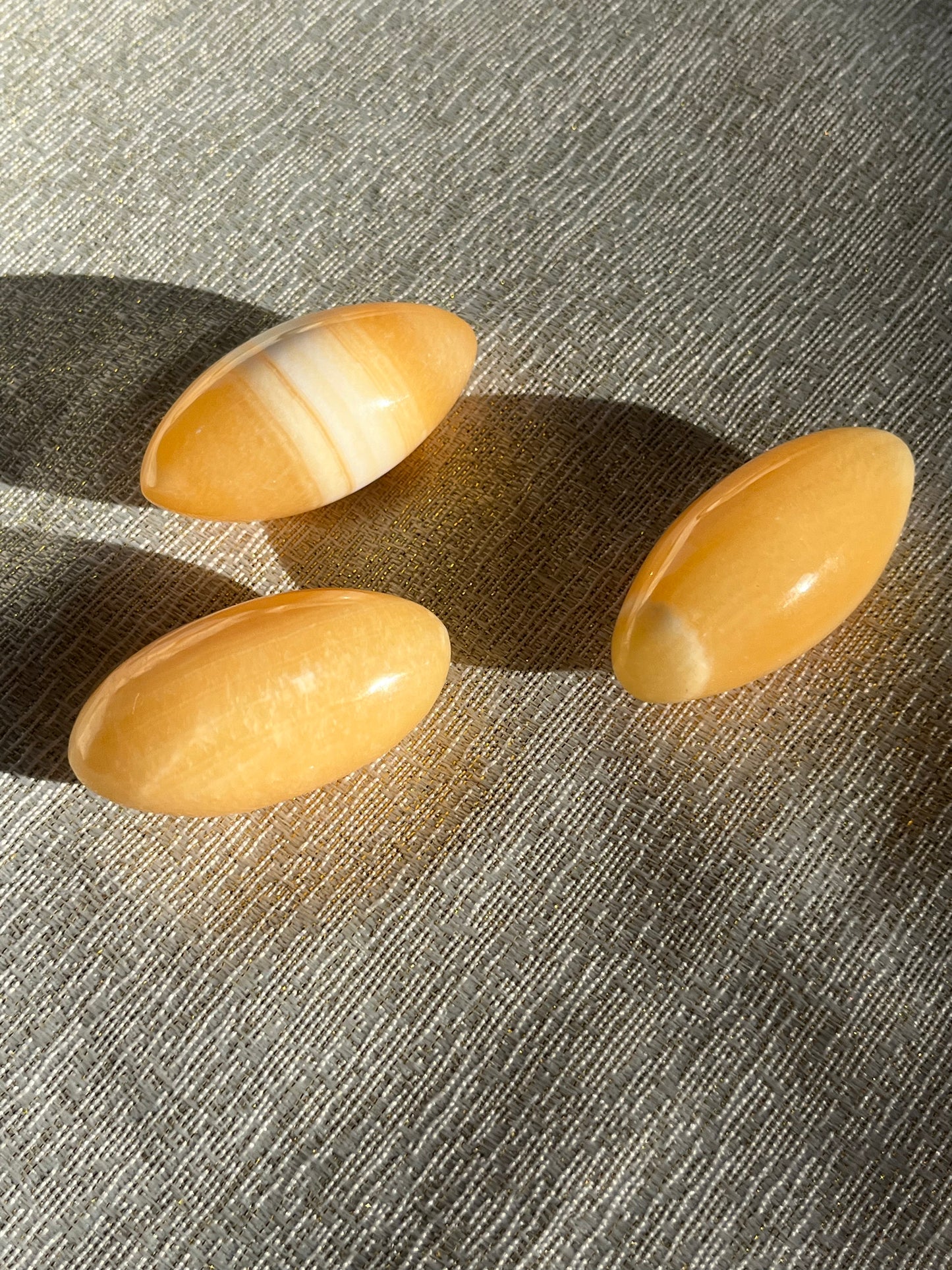 Orange Banded Calcite Shiva Lot C (3 pieces)