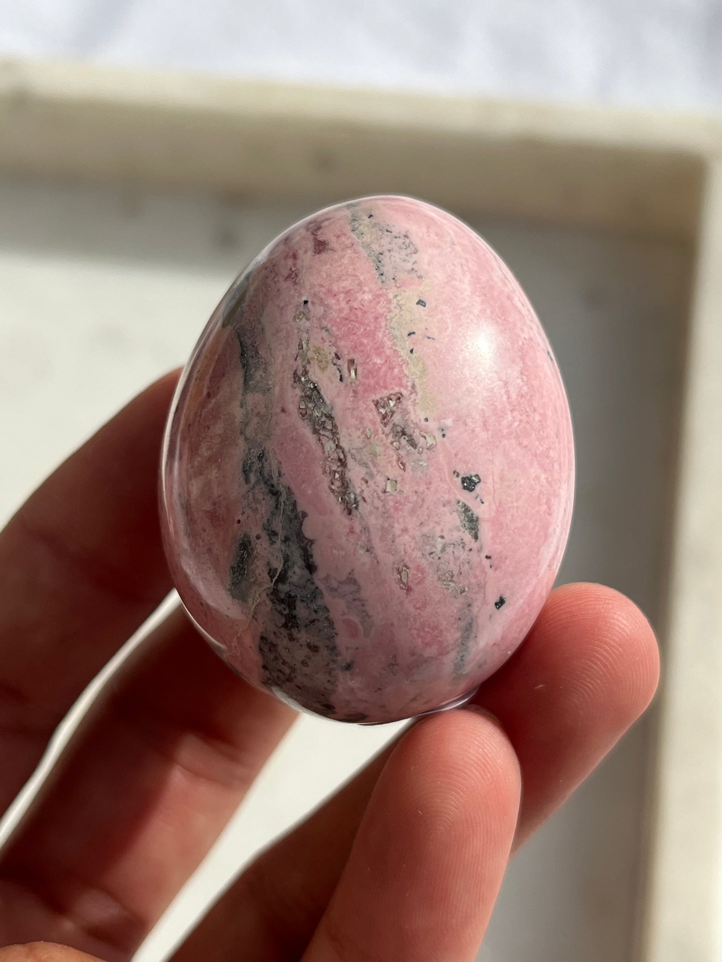 A Grade Peruvian Pink Rhodonite Egg 02