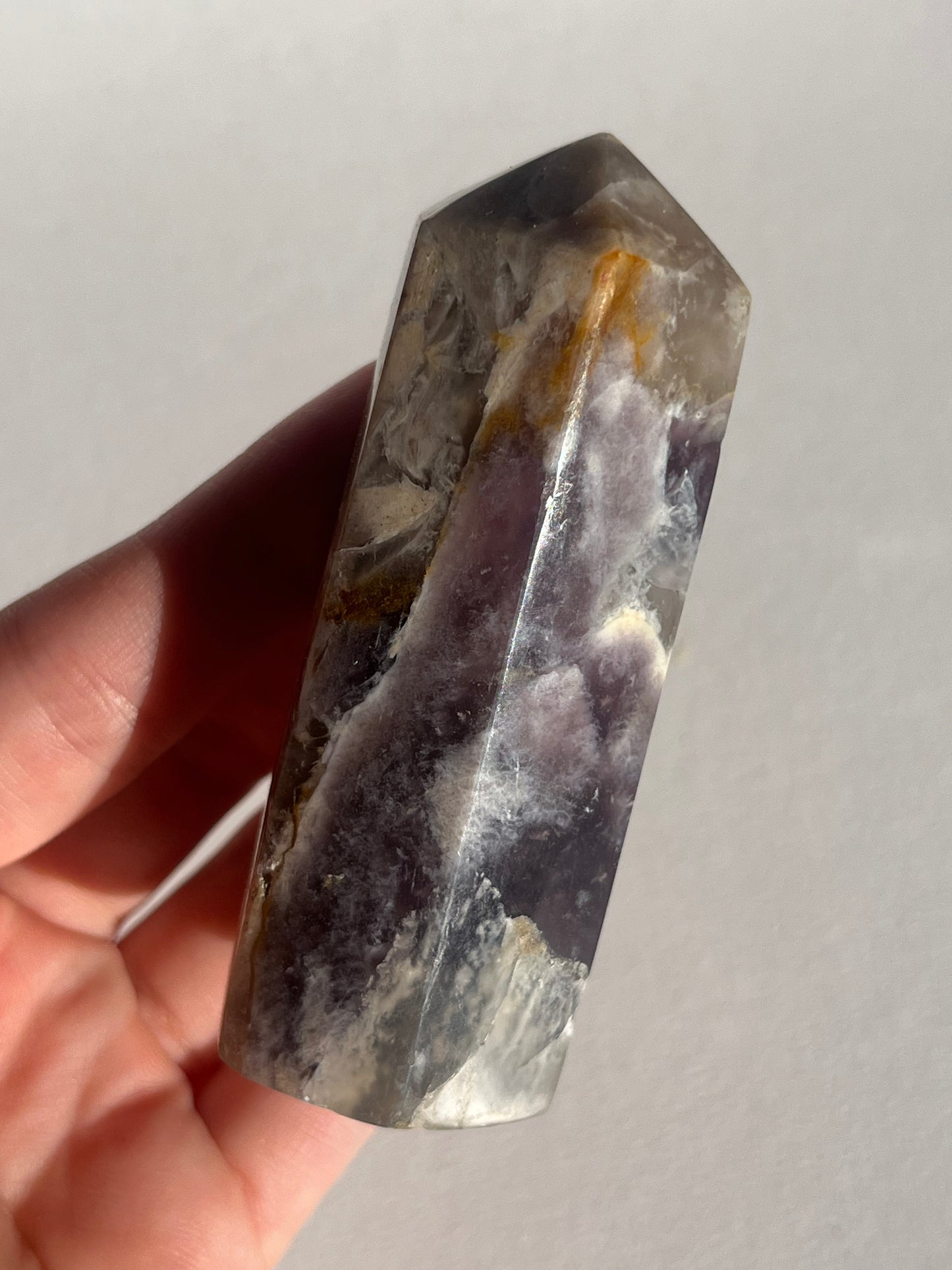 Purple Chalcedony & Dendritic Chalcedony Towers (Set of 2)