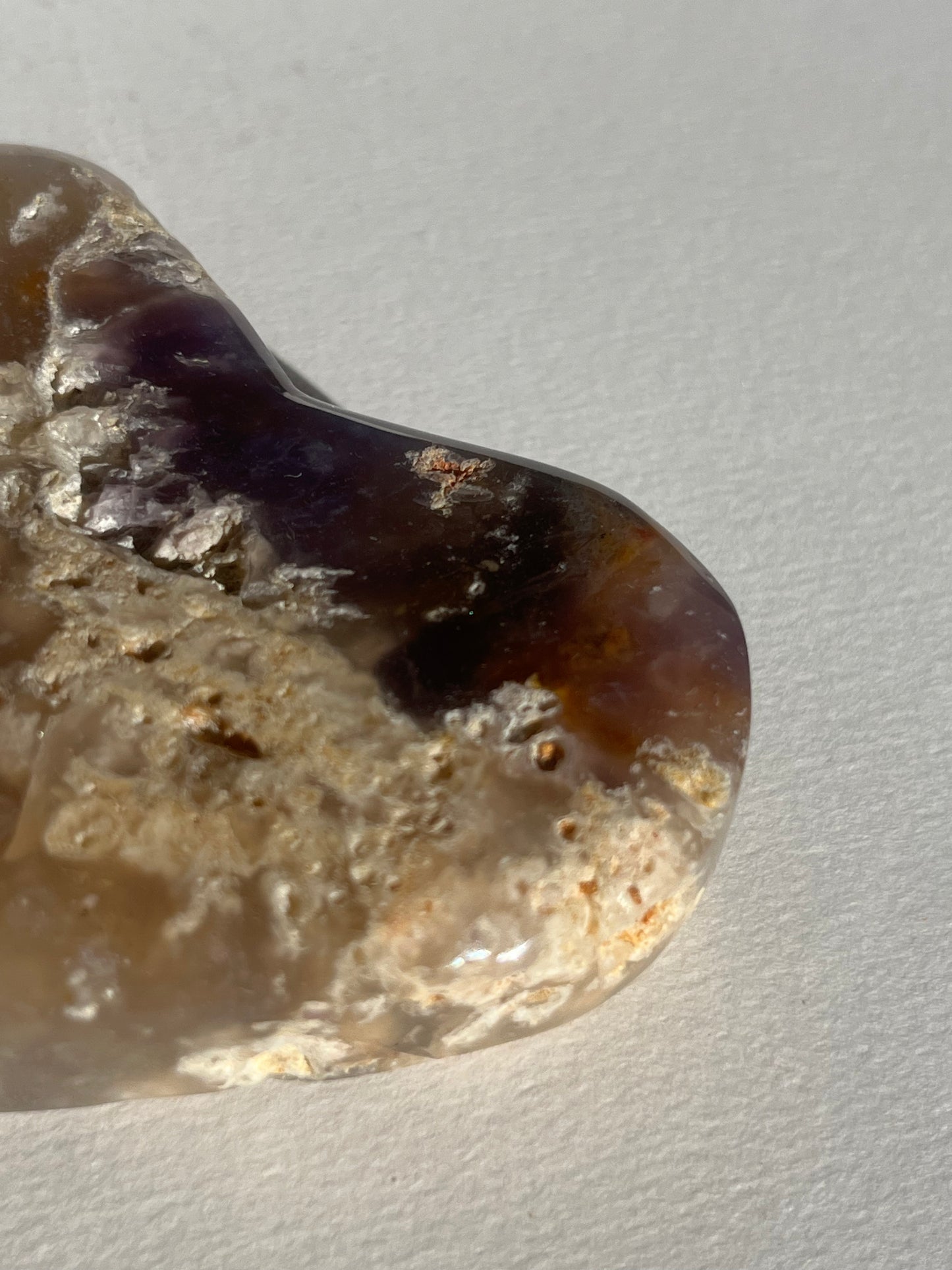 Purple Chalcedony with Flower Agate Heart Carving Set (2 pieces)