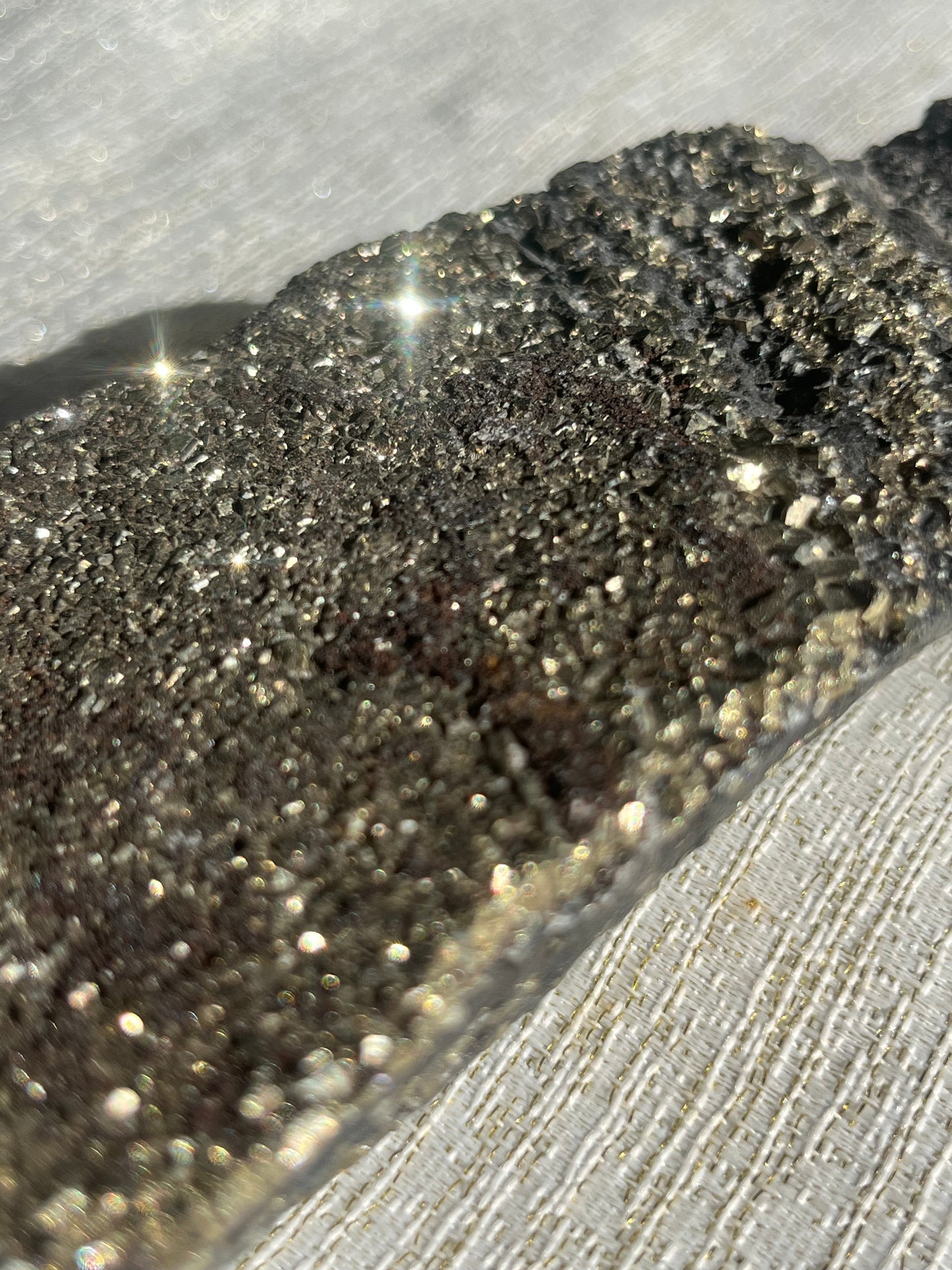 Pyrite in Shungite Specimen C