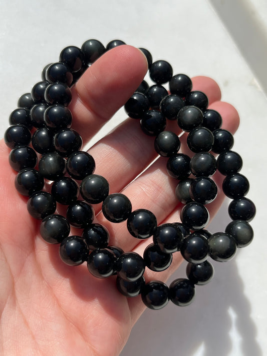 Rainbow Obsidian 8mm Bead Bracelet