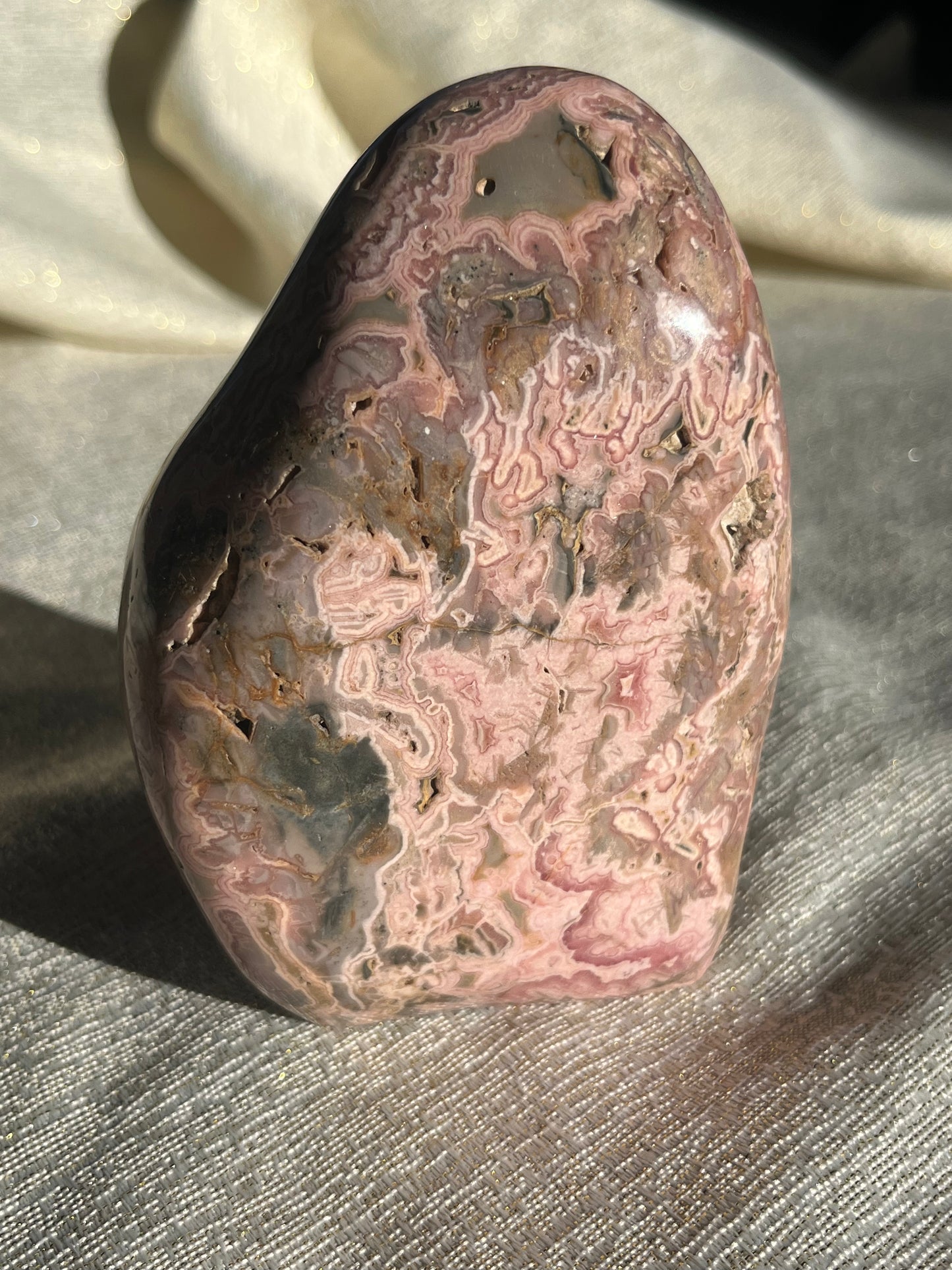 Baby Pink Rhodochrosite Statement Freeform