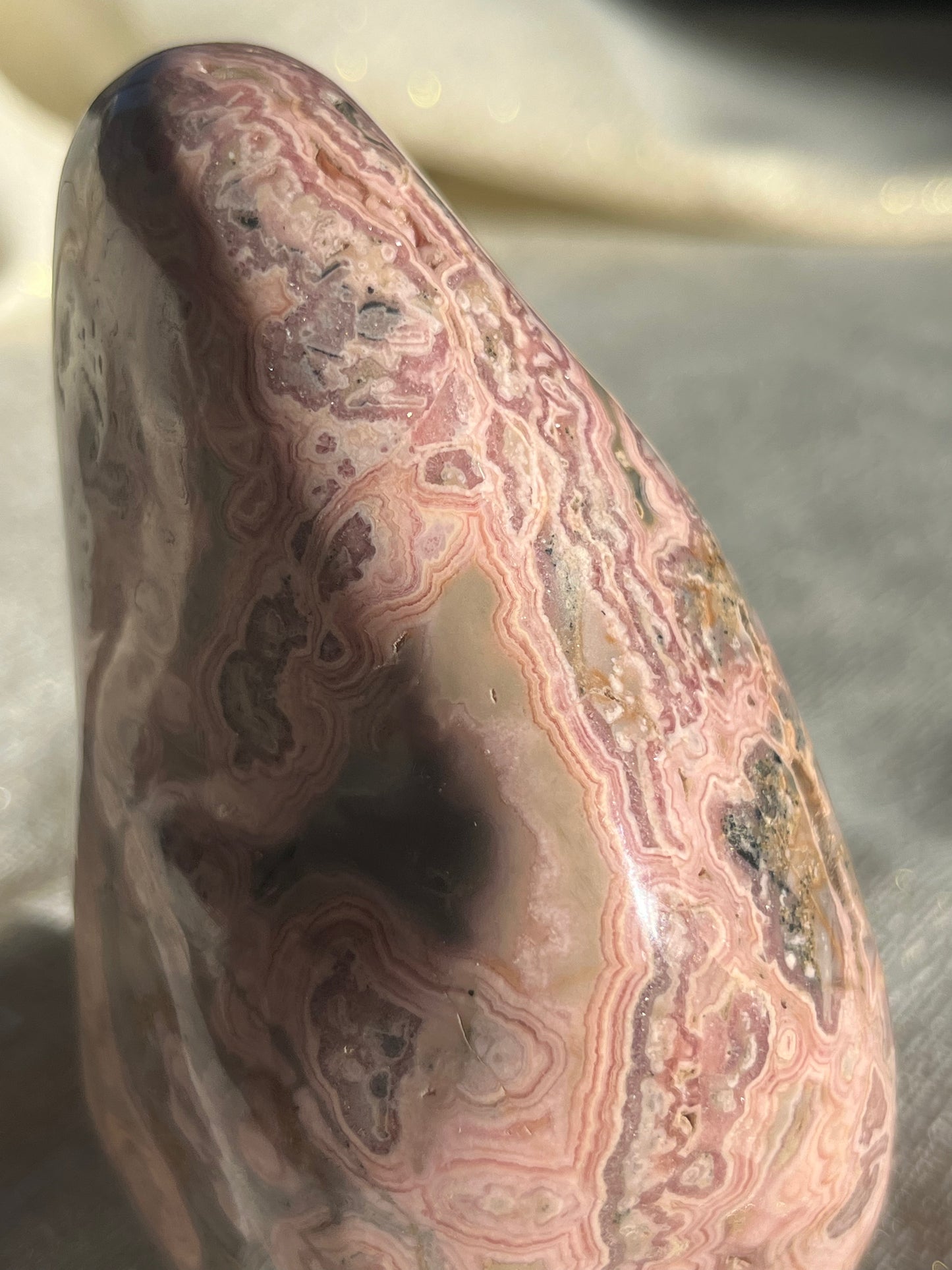 Baby Pink Rhodochrosite Statement Freeform