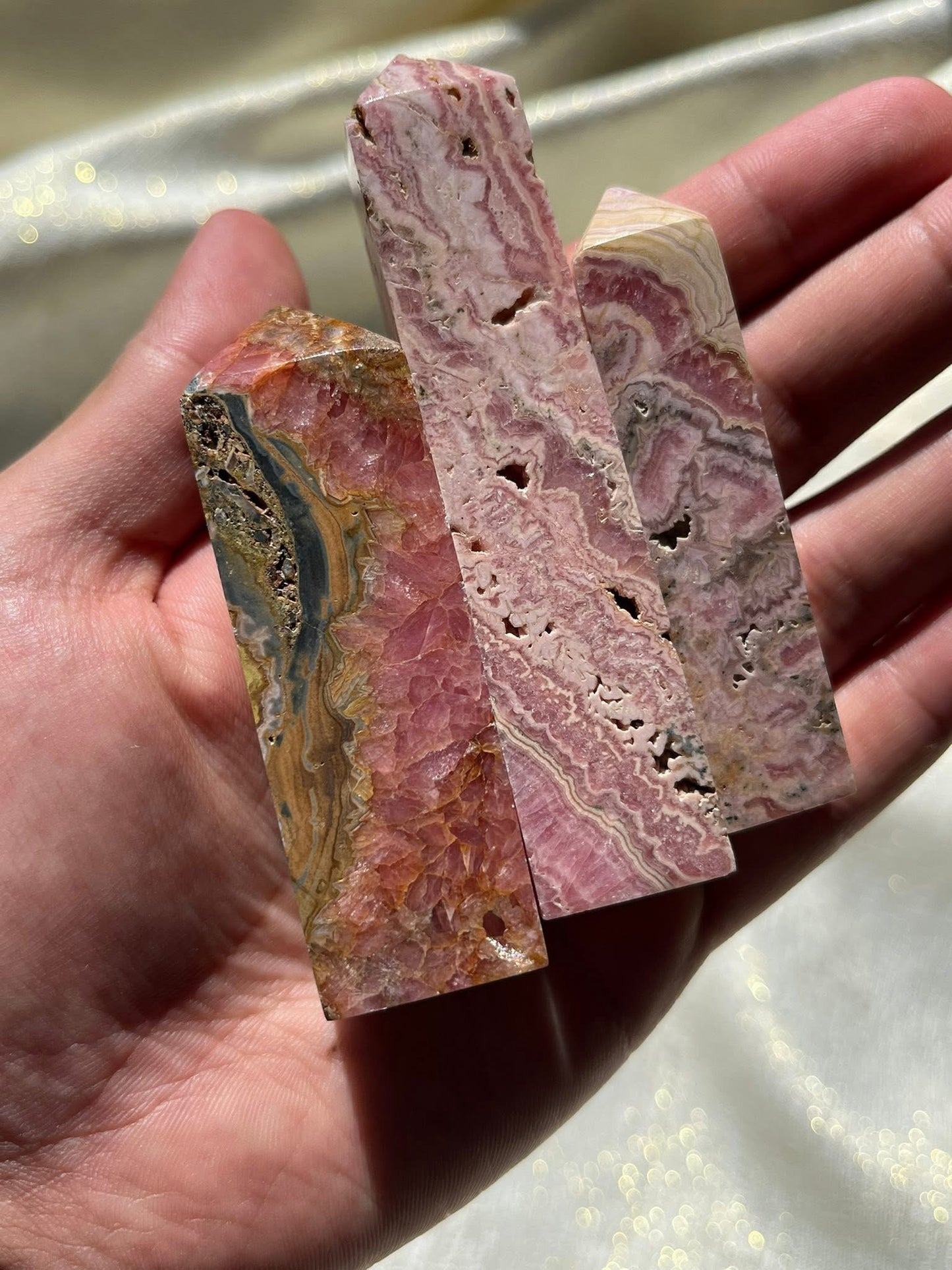 Rhodochrosite Tower Lot A (3 Pieces)