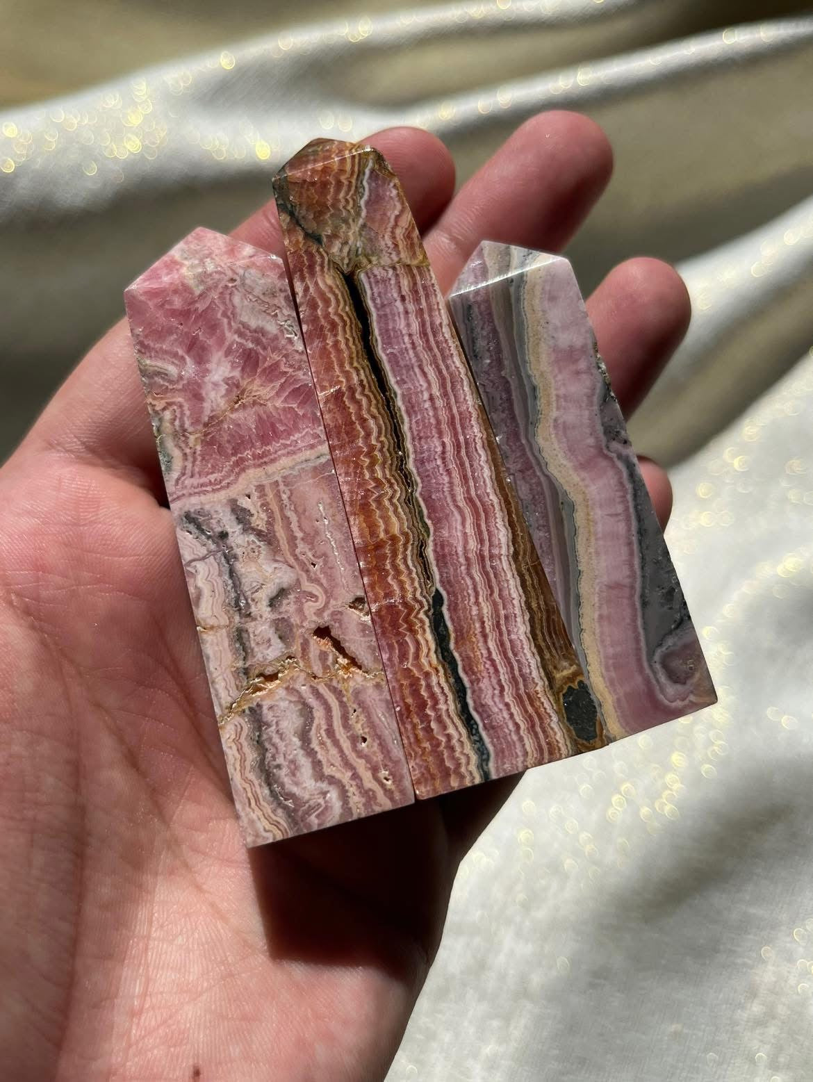 Rhodochrosite Tower Lot B (3 Pieces)