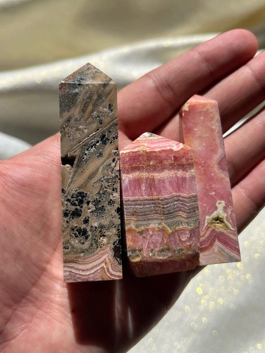 Rhodochrosite Tower Lot E (3 Pieces)