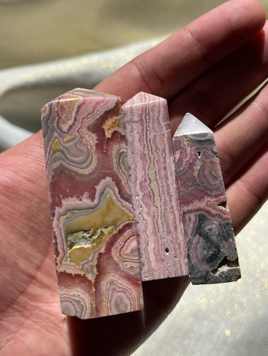 Rhodochrosite Tower Lot H (3 Pieces)
