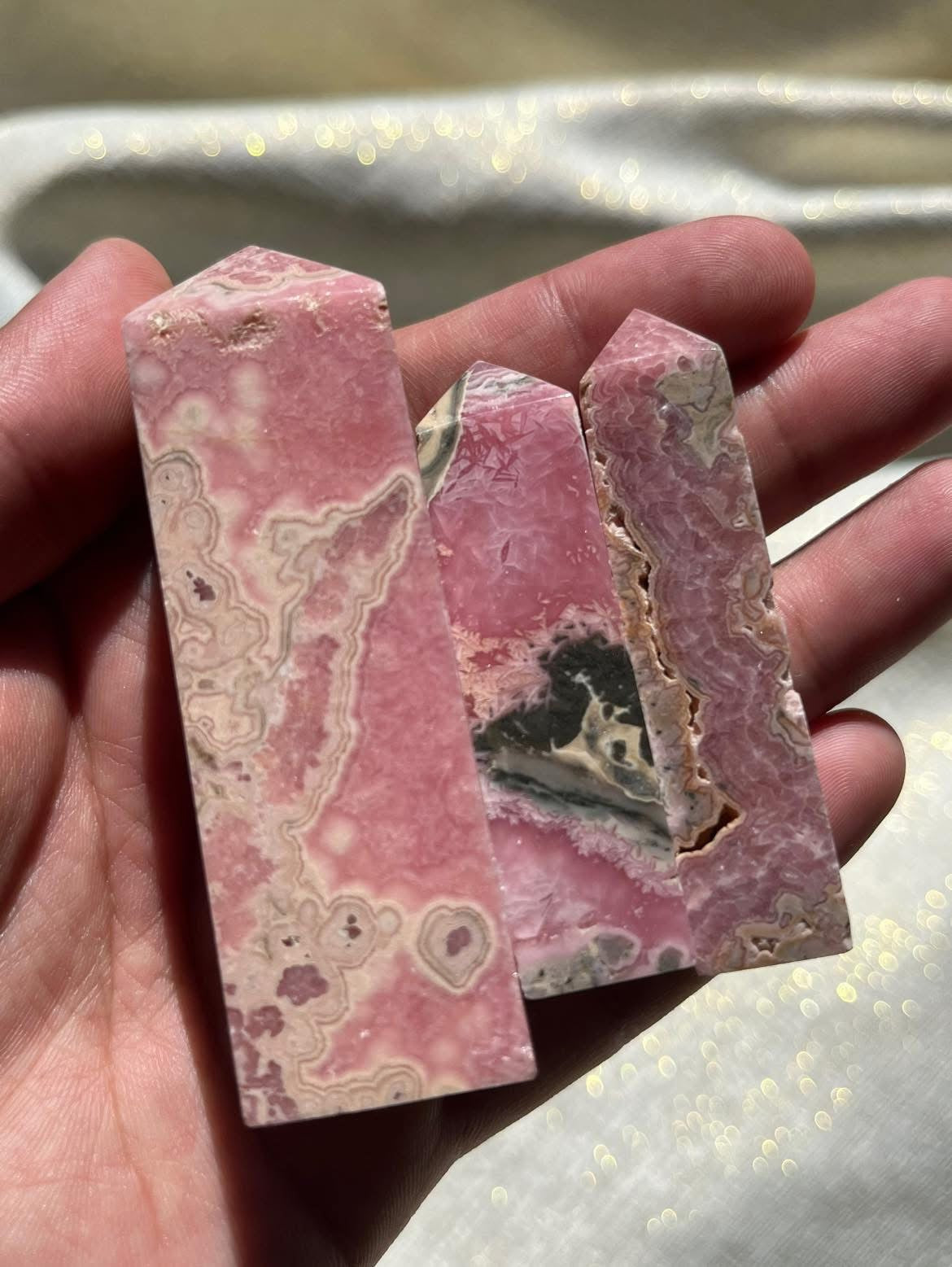 Rhodochrosite Tower Lot J (3 Pieces)