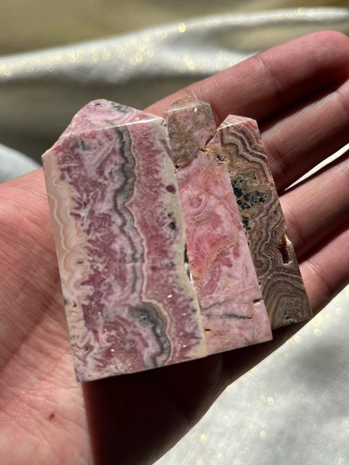 Rhodochrosite Tower Lot K (3 Pieces)