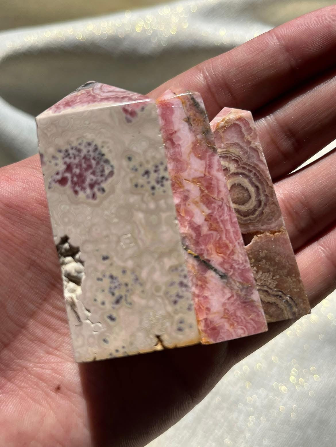 Rhodochrosite Tower Lot K (3 Pieces)