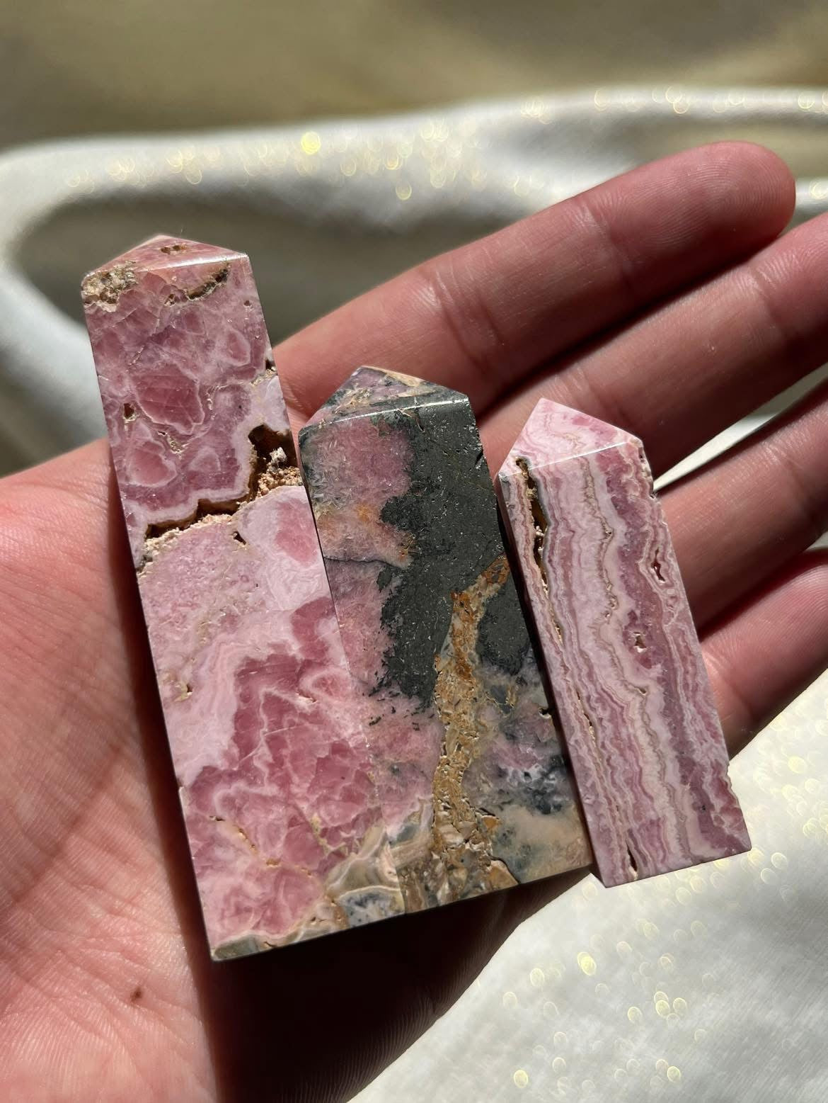 Rhodochrosite Tower Lot L (3 Pieces)