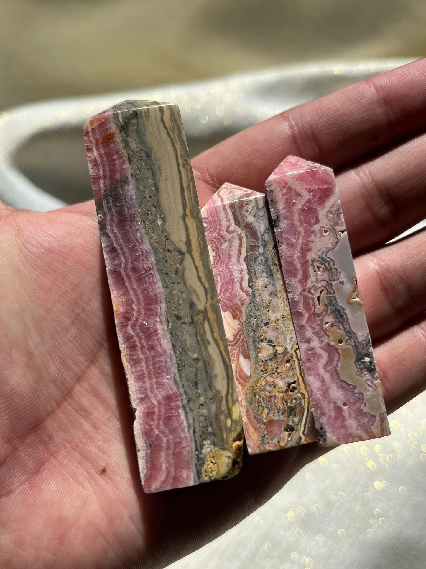 Rhodochrosite Tower Lot M (3 Pieces)