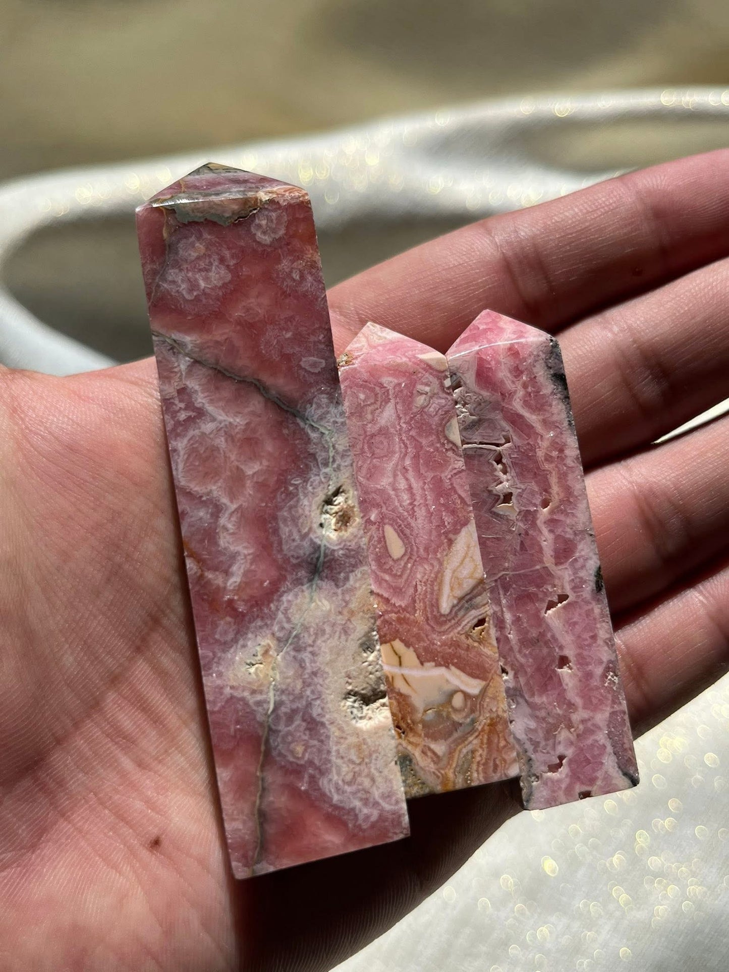 Rhodochrosite Tower Lot M (3 Pieces)
