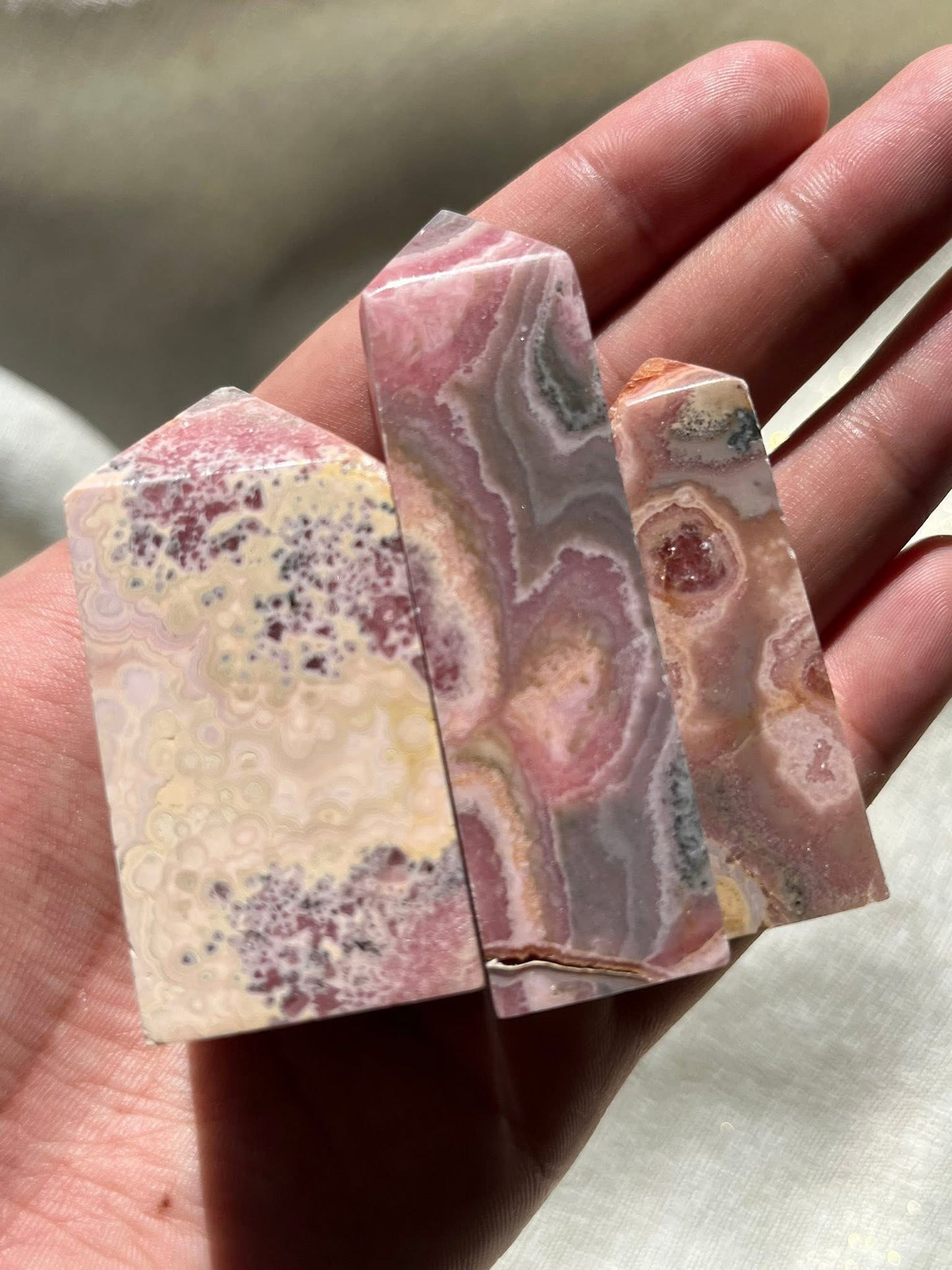 Rhodochrosite Tower Lot O (3 Pieces)