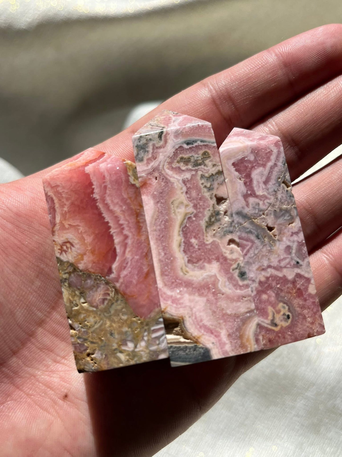 Rhodochrosite Tower Lot R (3 Pieces)