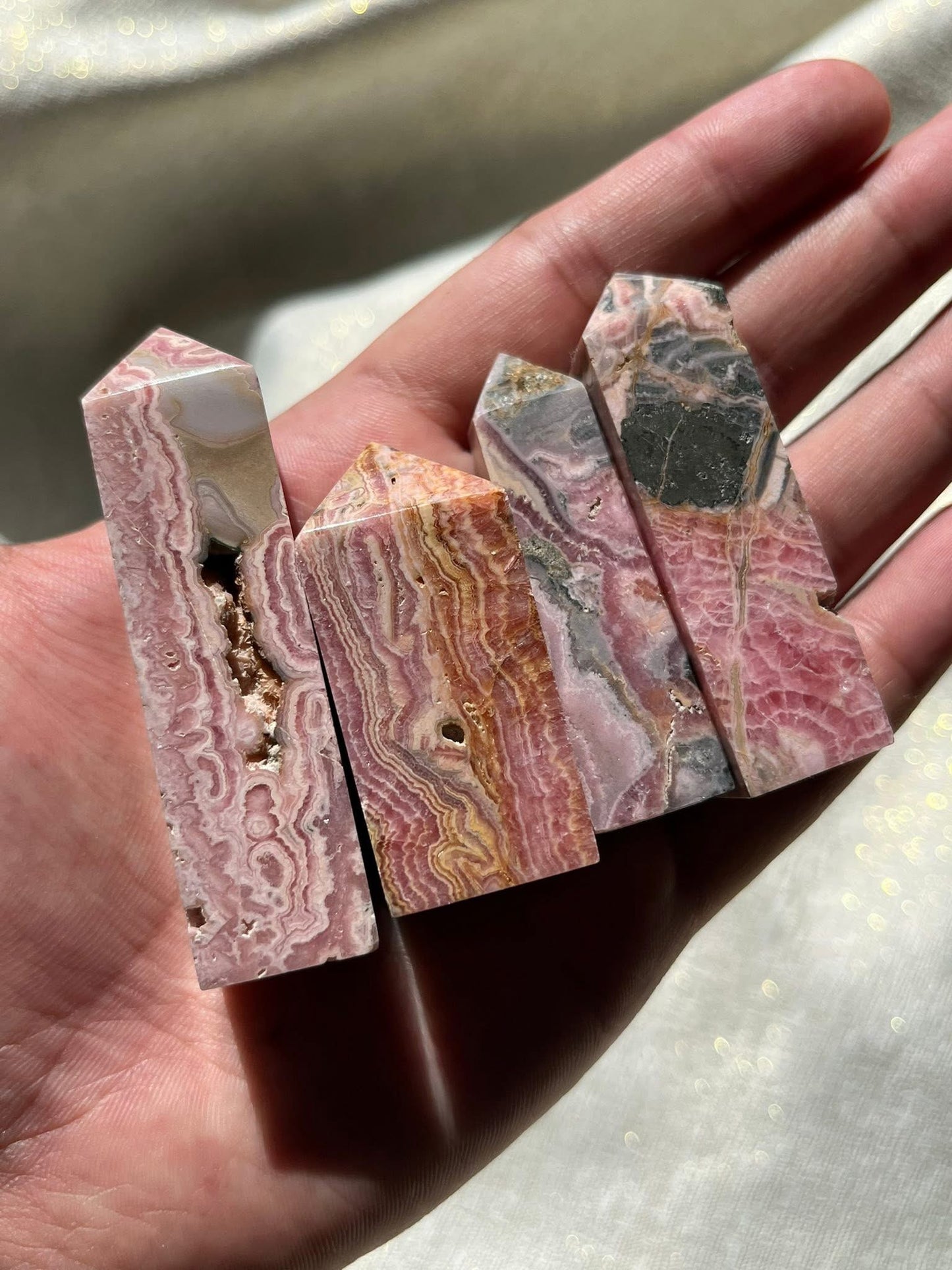 Rhodochrosite Tower Lot S (4 Pieces)