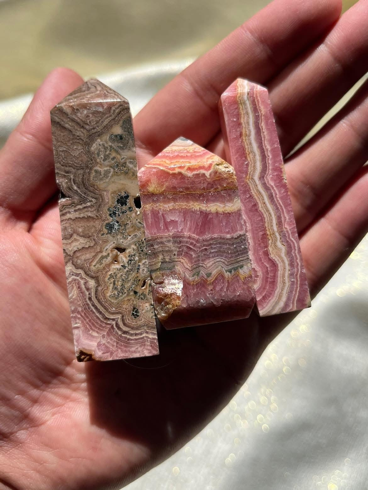 Rhodochrosite Tower Lot E (3 Pieces)