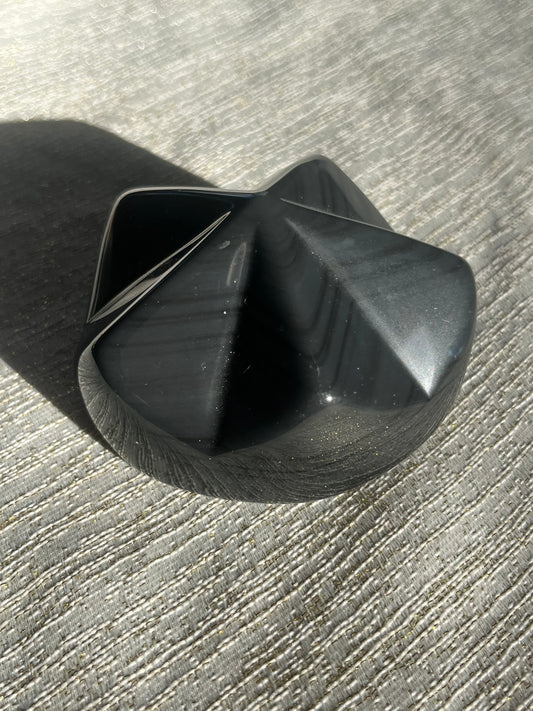 Silver Sheen Obsidian 3D Star Freeform