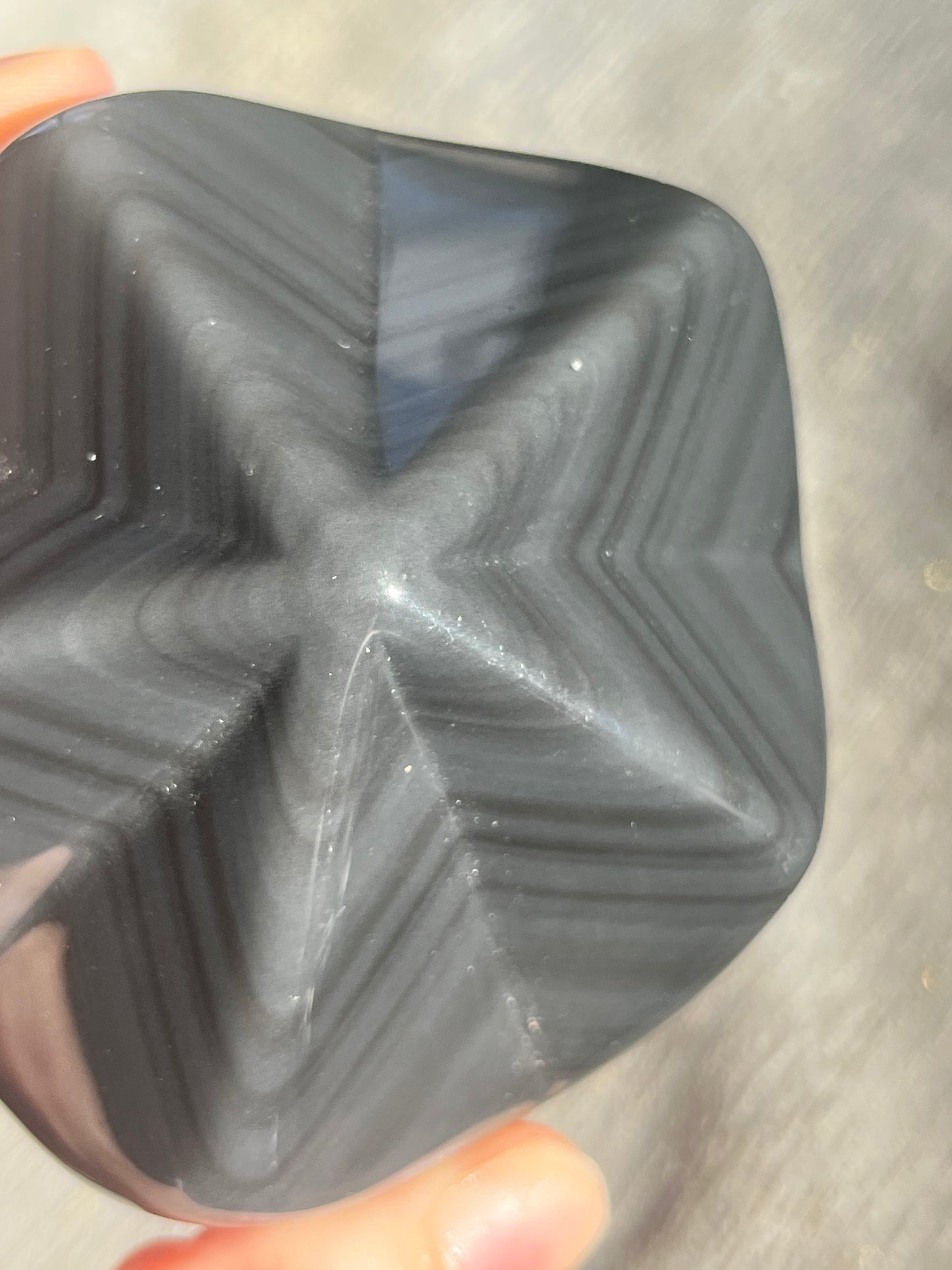 Silver Sheen Obsidian 3D Star Freeform