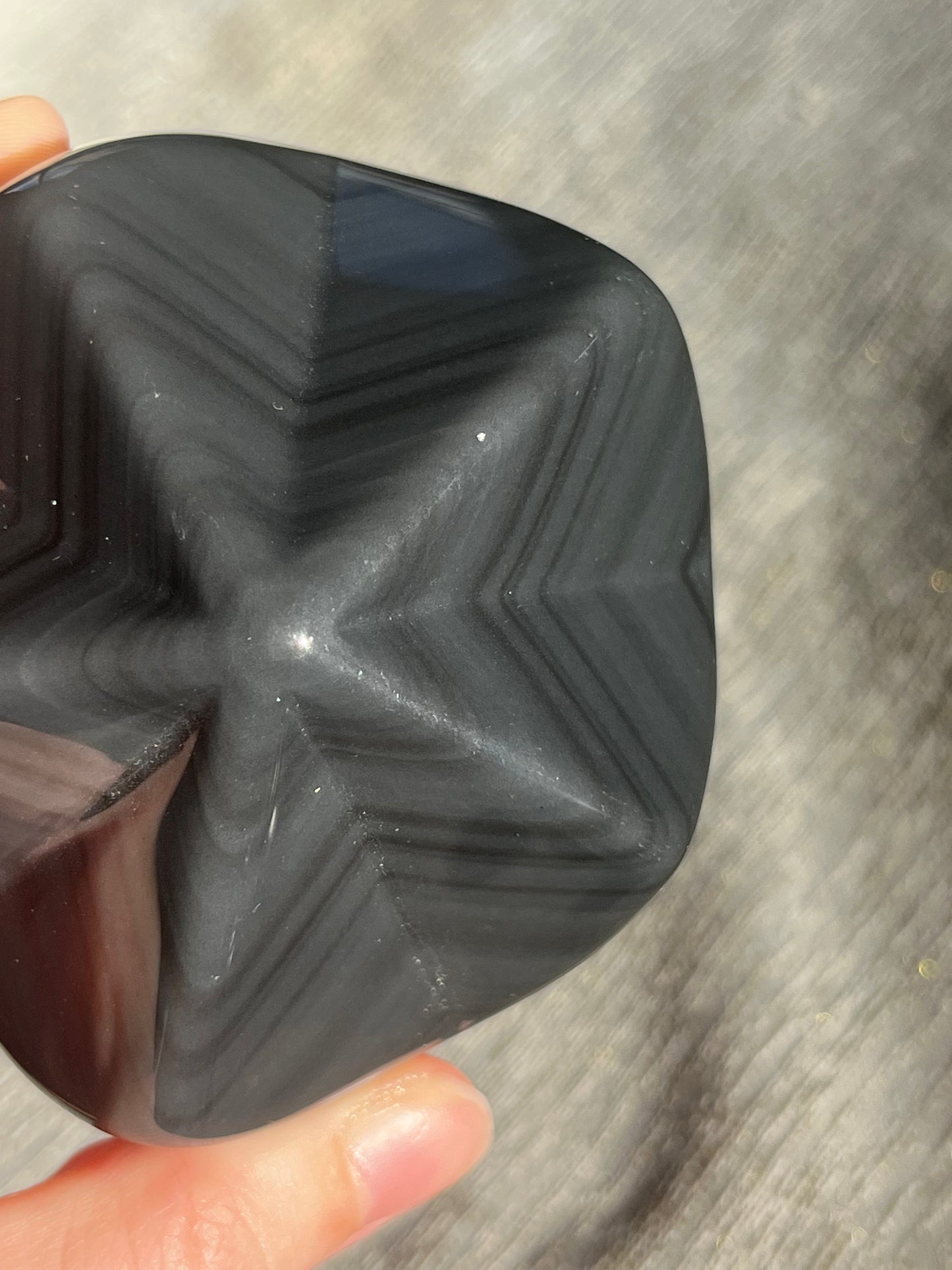 Silver Sheen Obsidian 3D Star Freeform