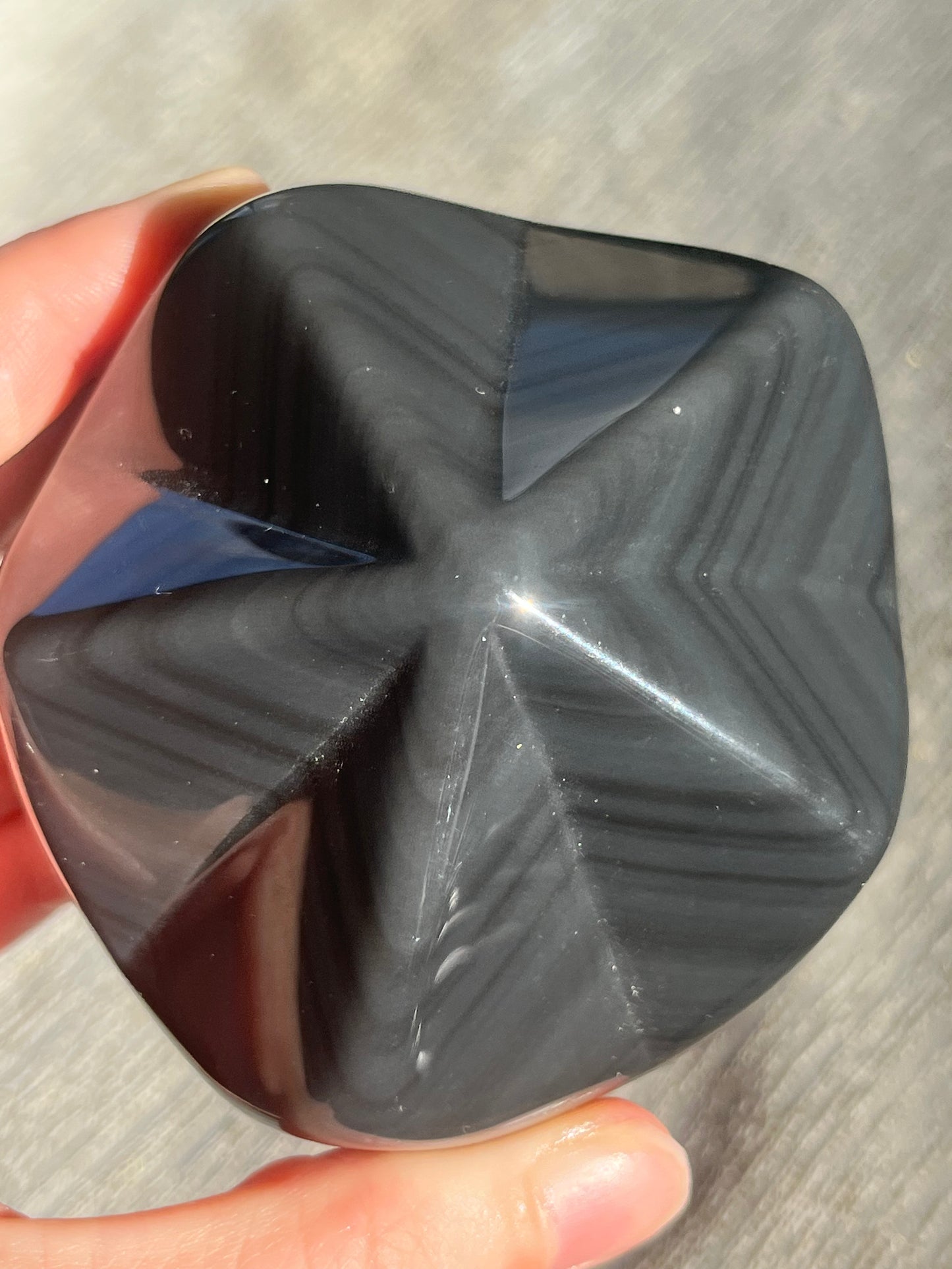Silver Sheen Obsidian 3D Star Freeform