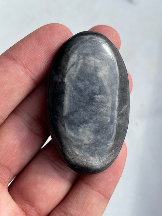 A Grade Silver Sheen Obsidian Palmstones (Pack of 3)