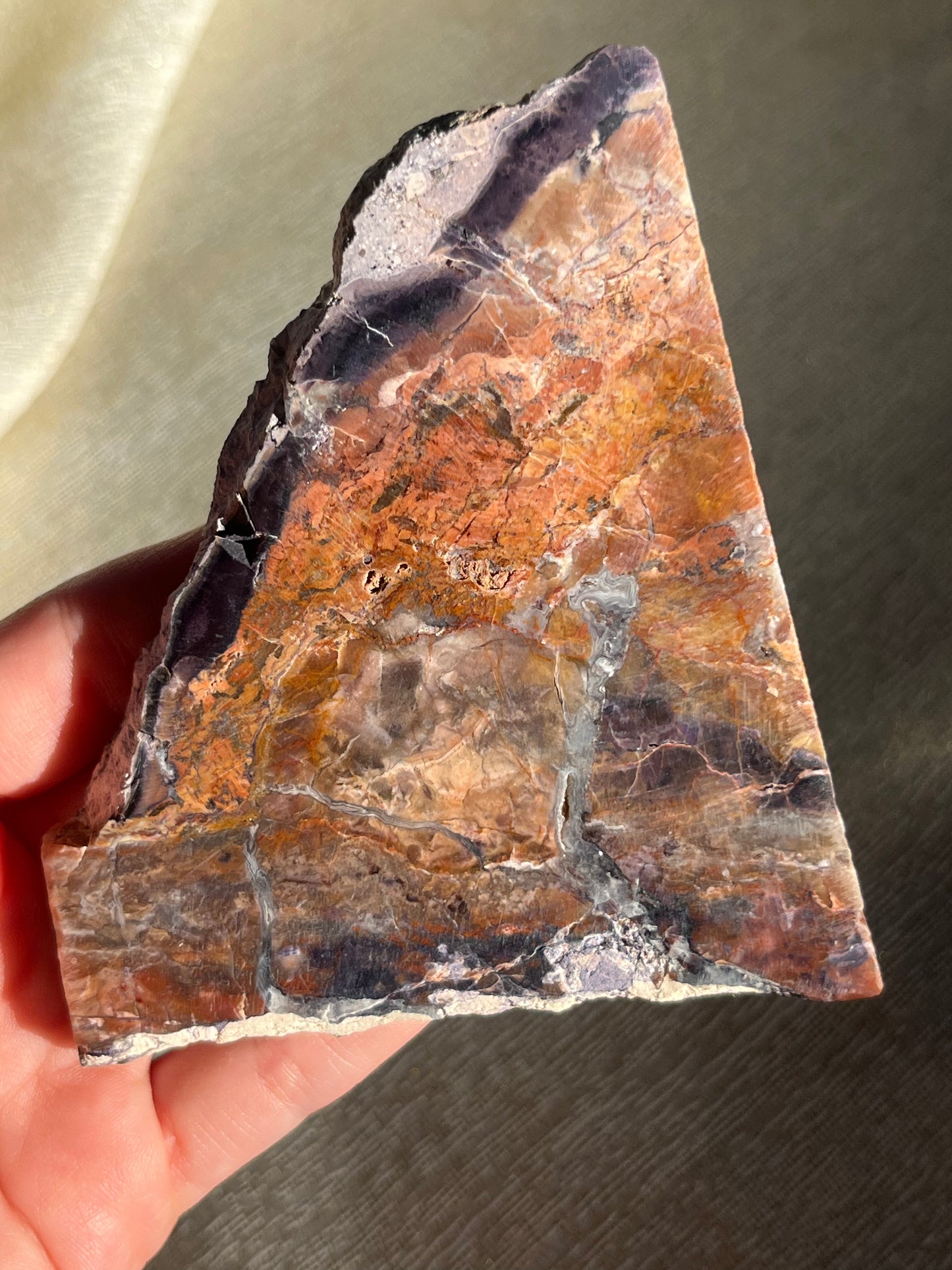 Red and Purple Tiffany Stone Slab B