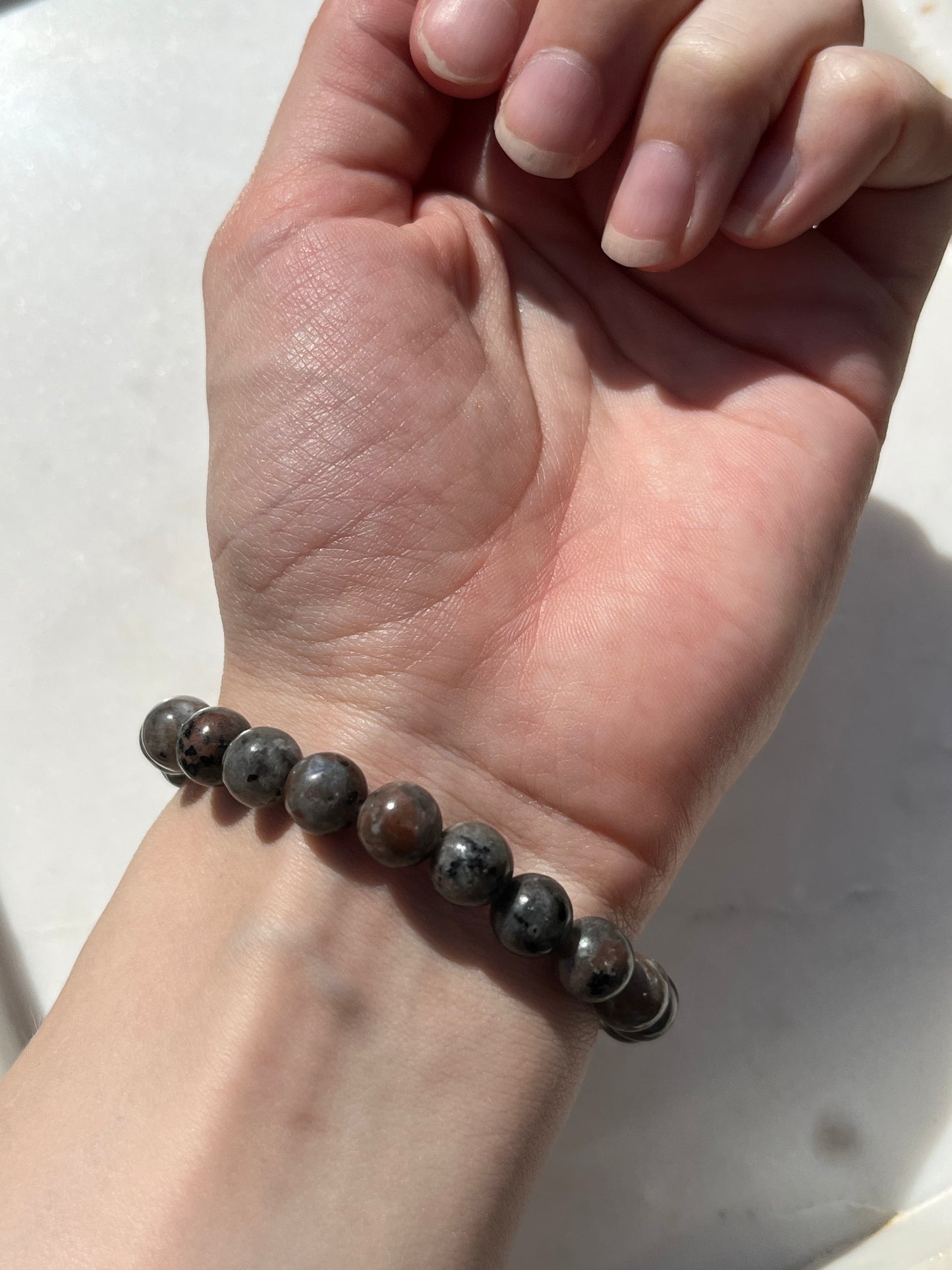 UV Reactive Yooperlite 8mm Bead Bracelet